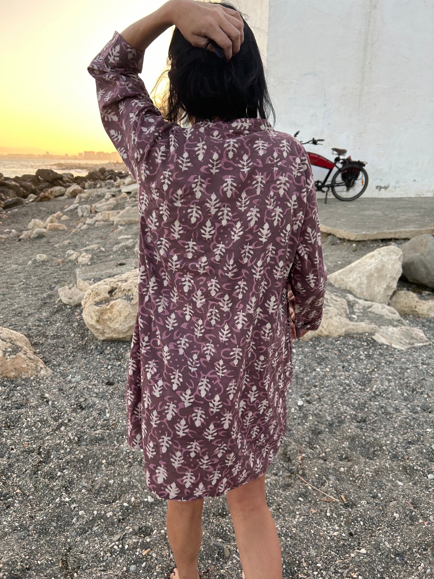 Pink Cotton button down tunic