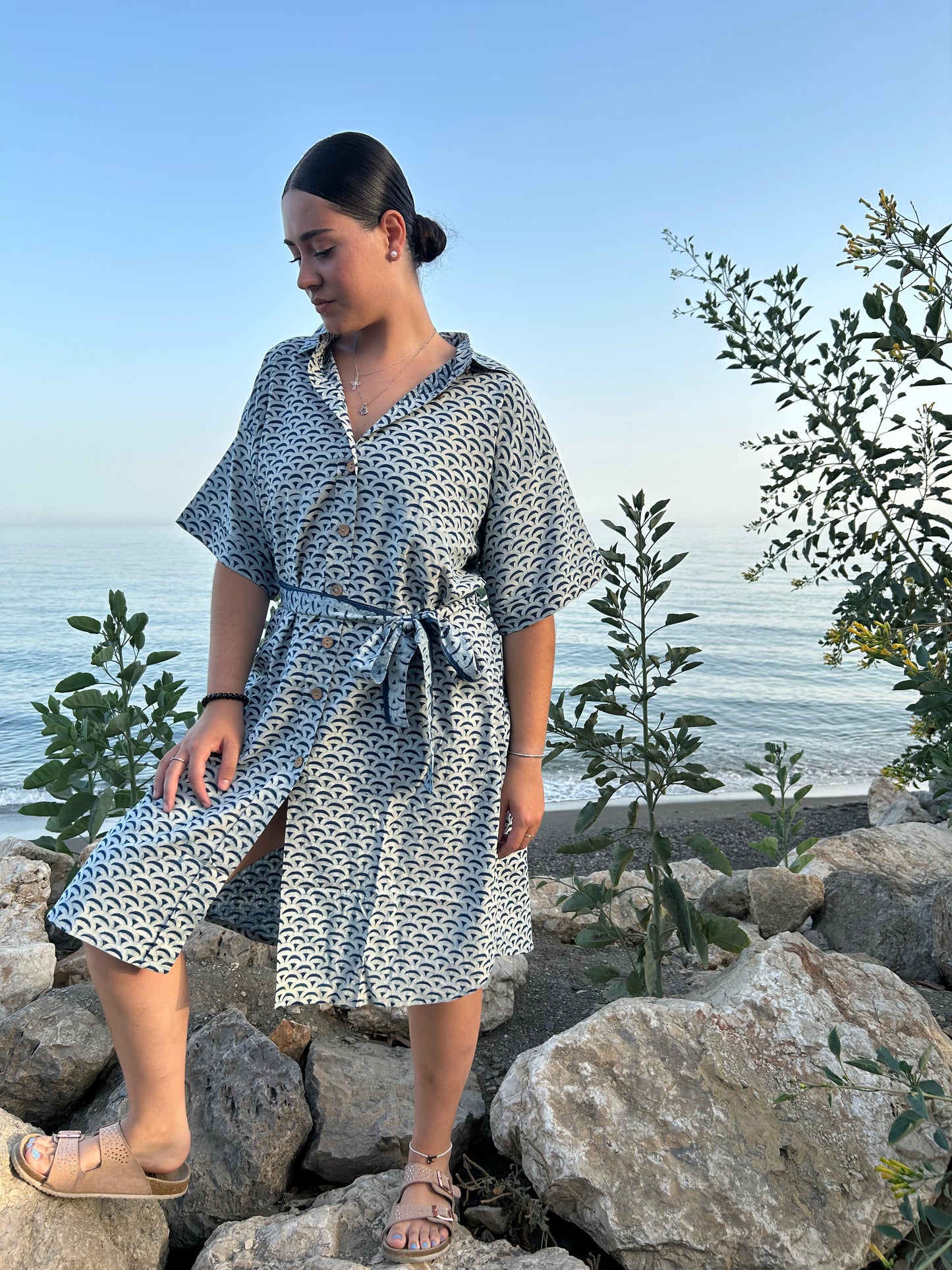 Organic cotton dress wiith Belt