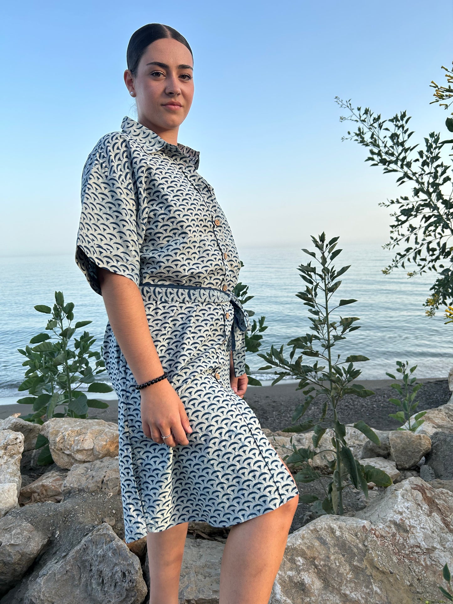 Organic cotton dress wiith Belt