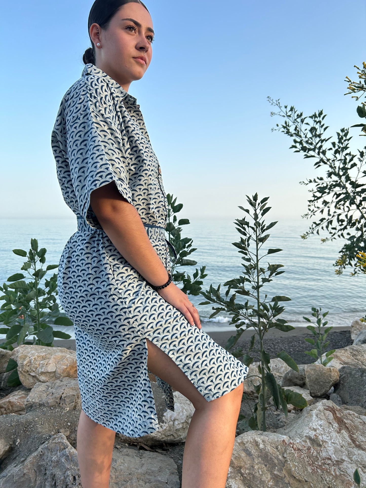 Organic cotton dress wiith Belt