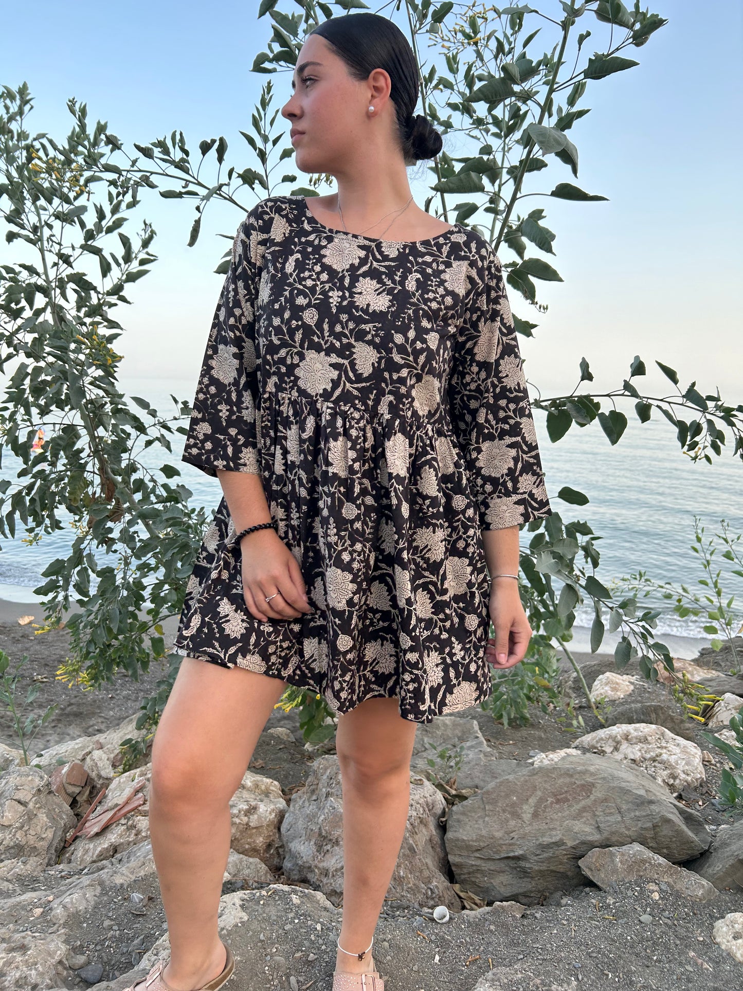 Black cotton tunic or dress
