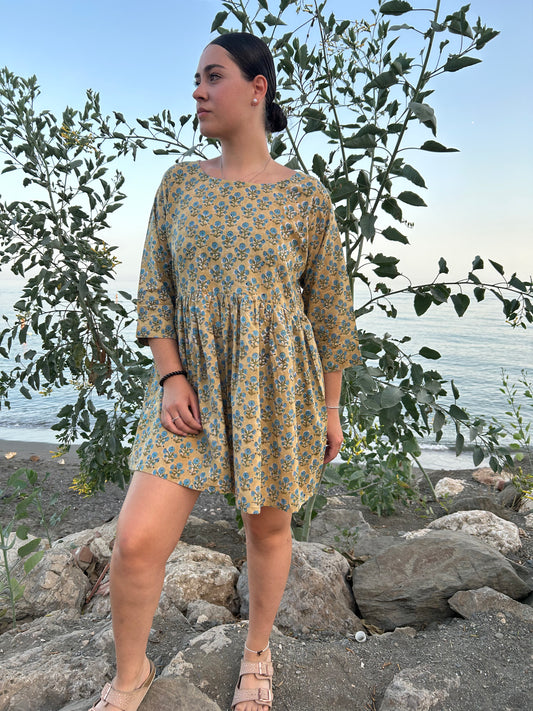 beige floral tunic or dress
