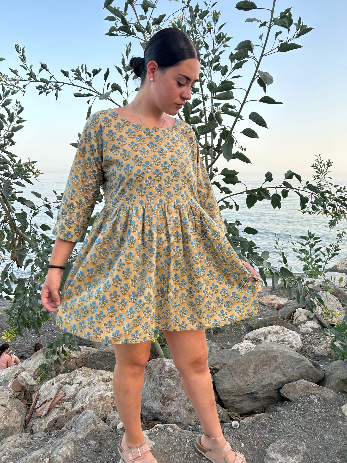 beige floral tunic or dress