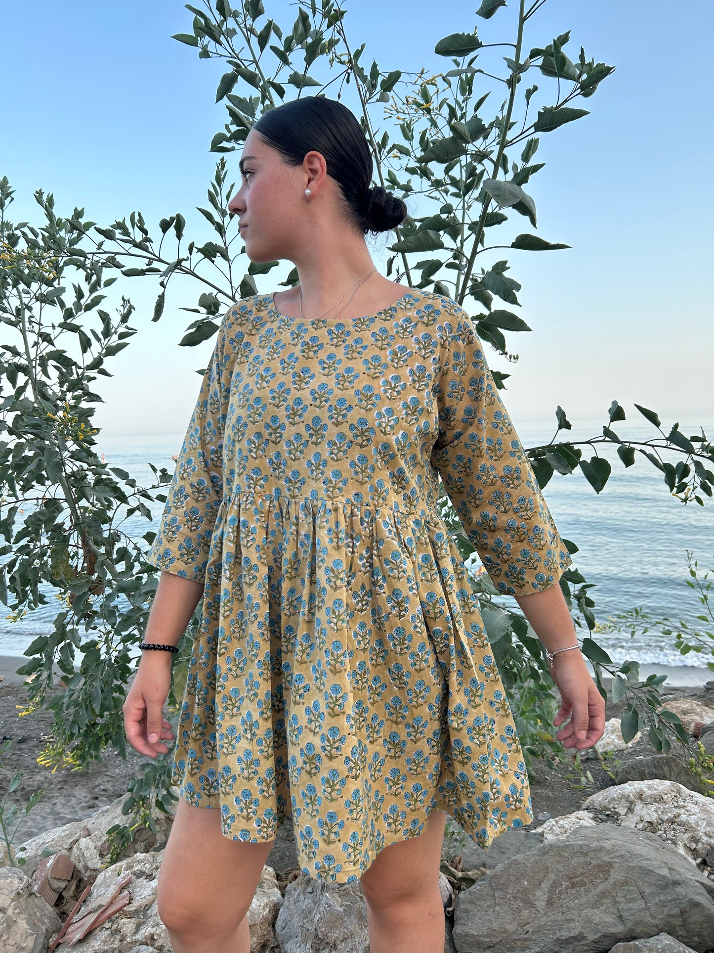 beige floral tunic or dress