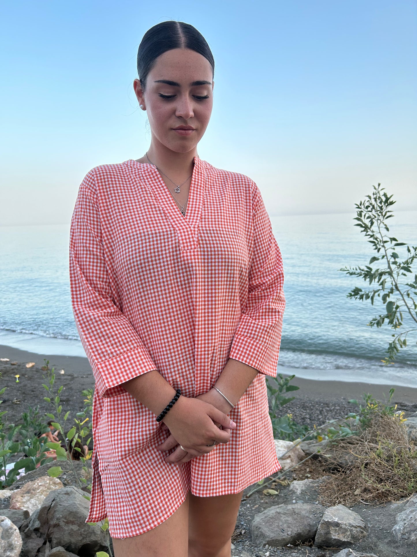 Pink Cotton Checks tunic