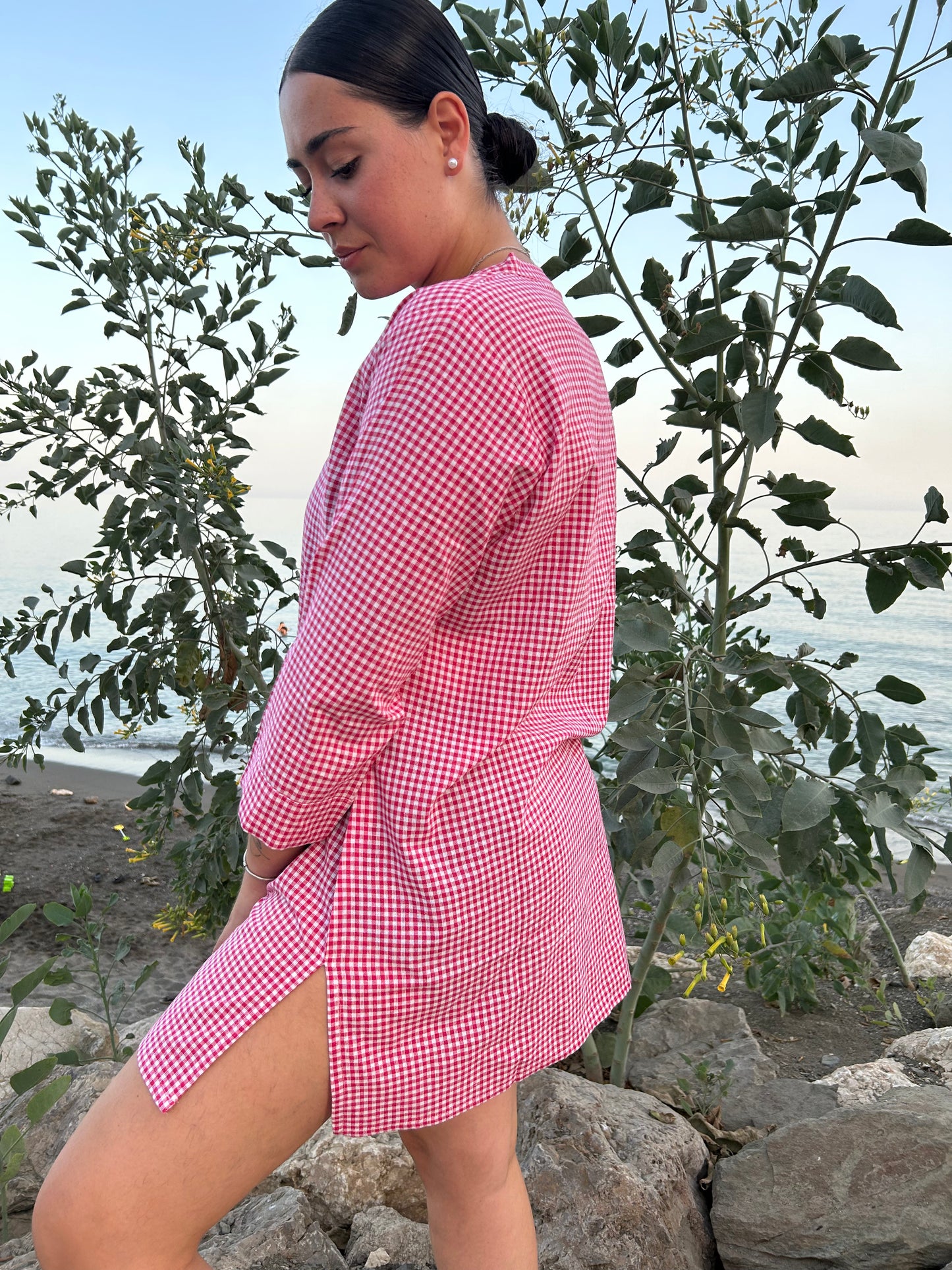 Pink Cotton Checks tunic