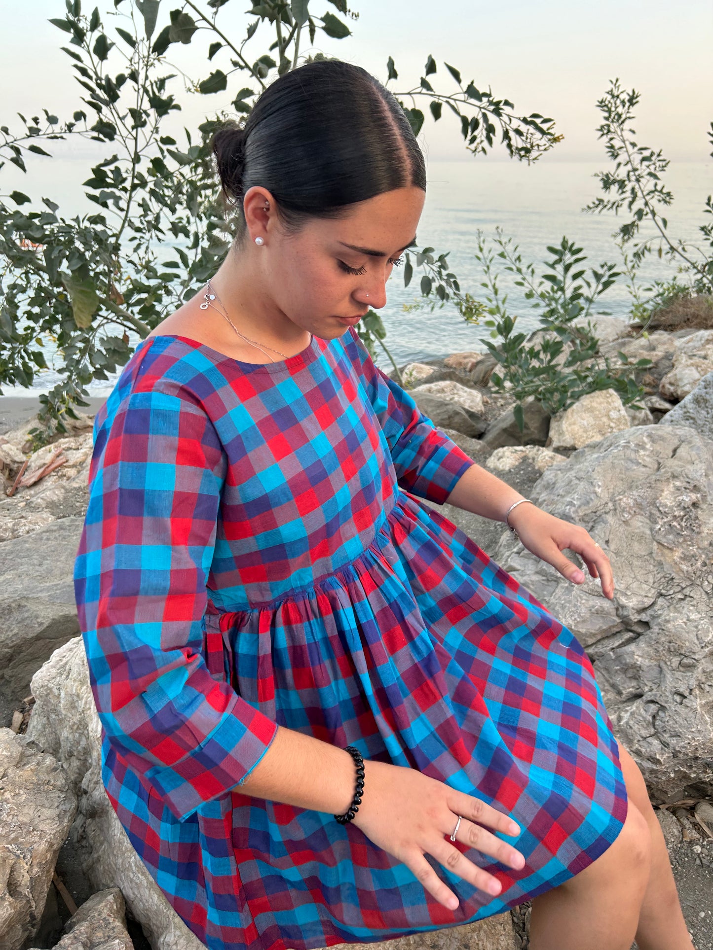 cotton check tunic or dress