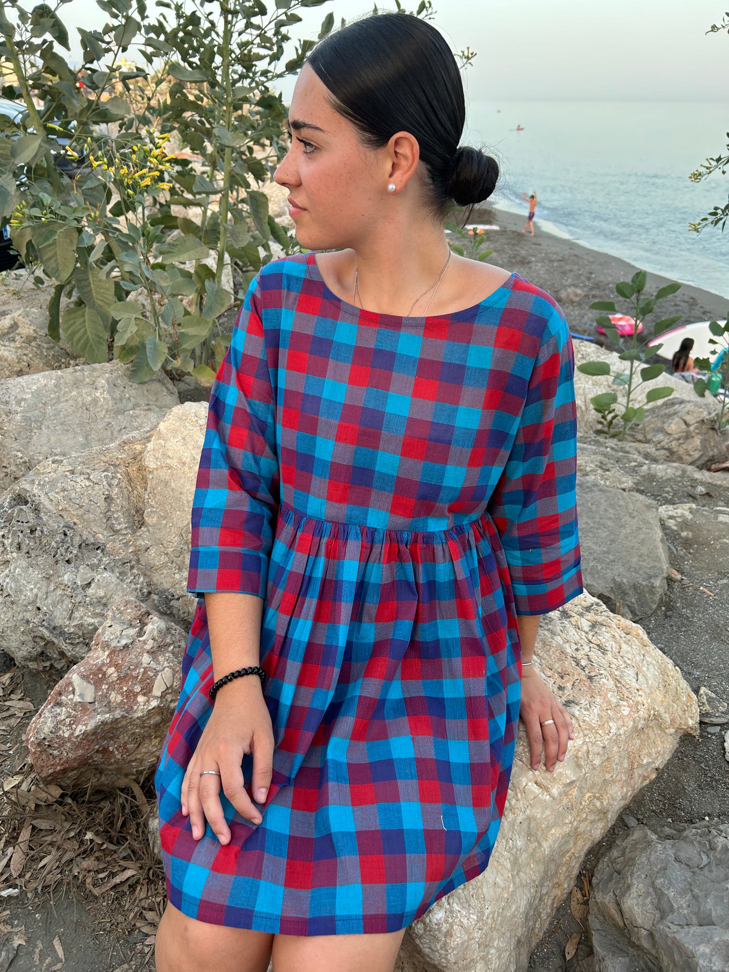 cotton check tunic or dress