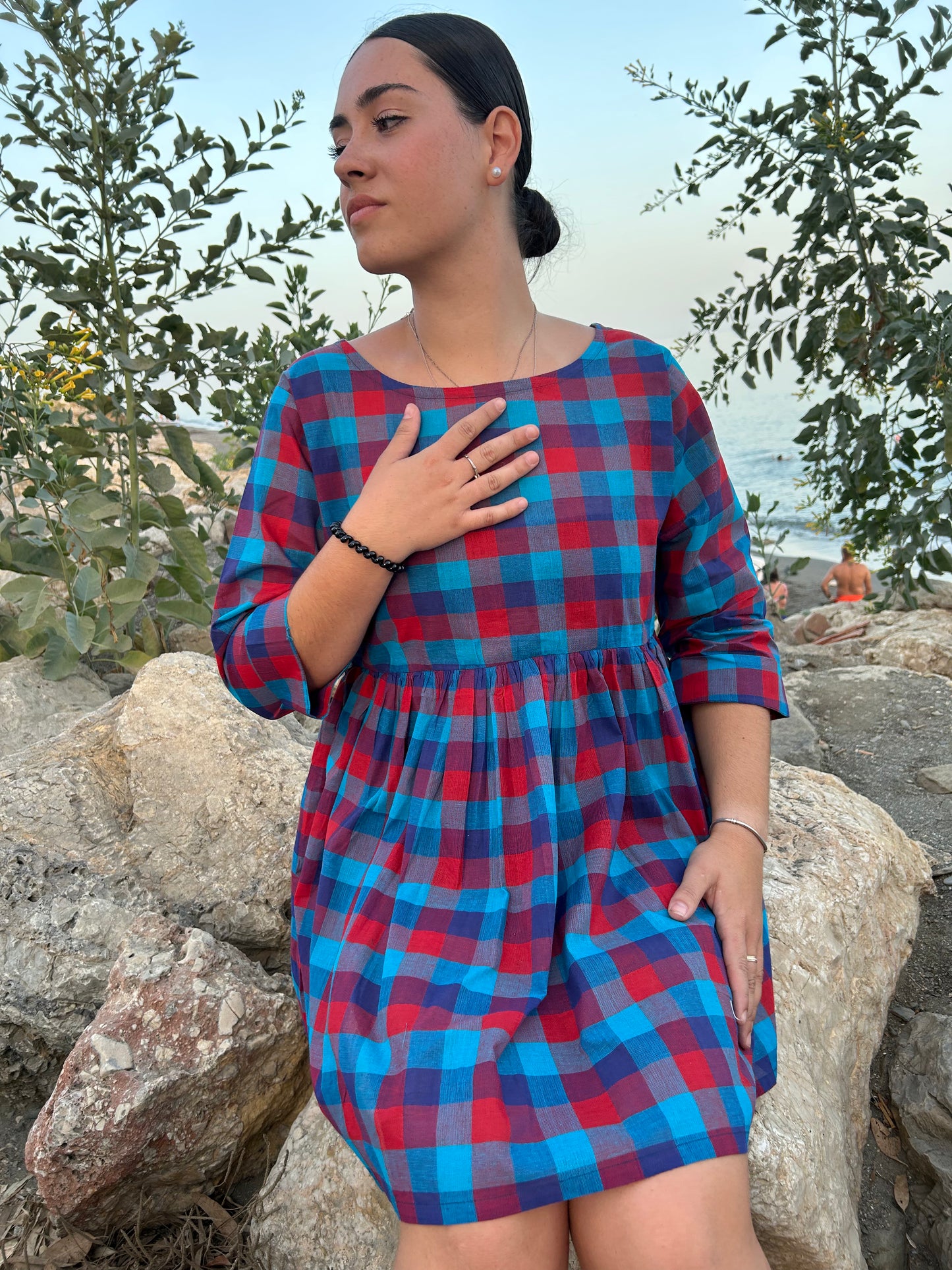 cotton check tunic or dress