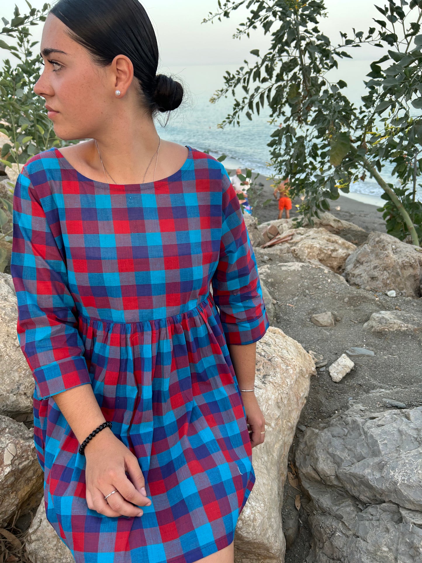 cotton check tunic or dress