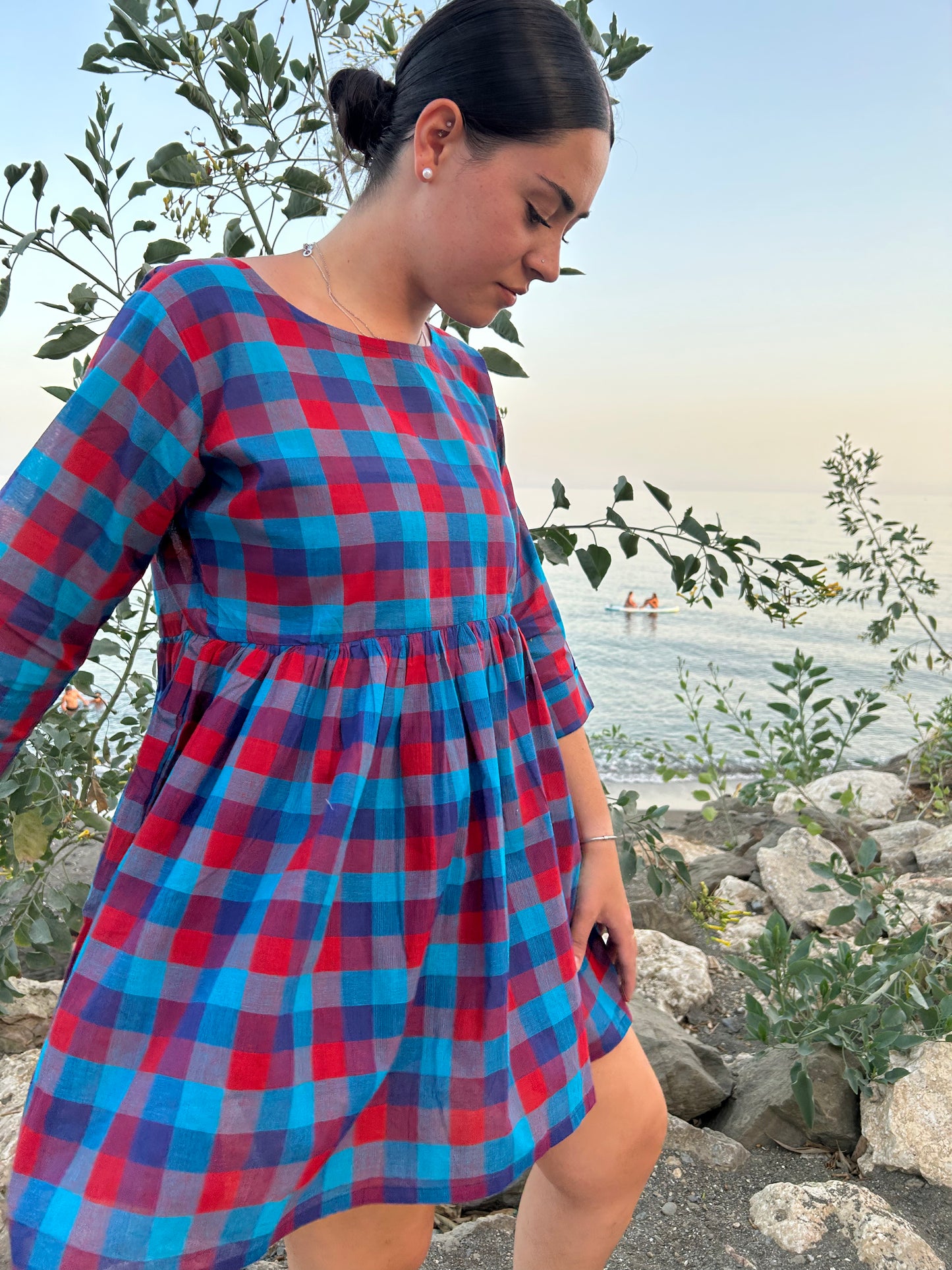 cotton check tunic or dress