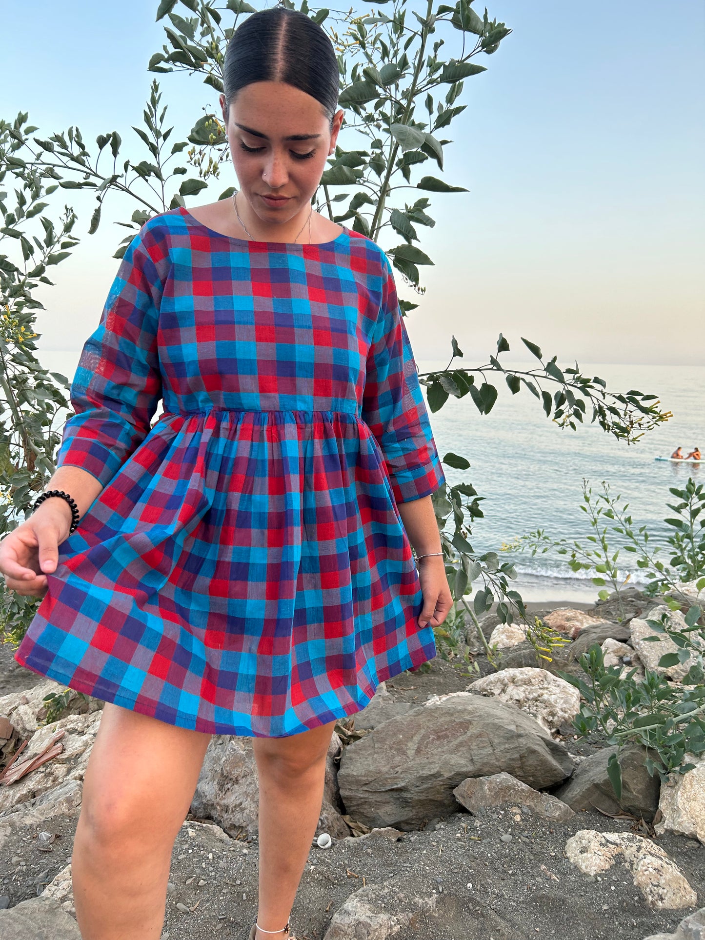 cotton check tunic or dress