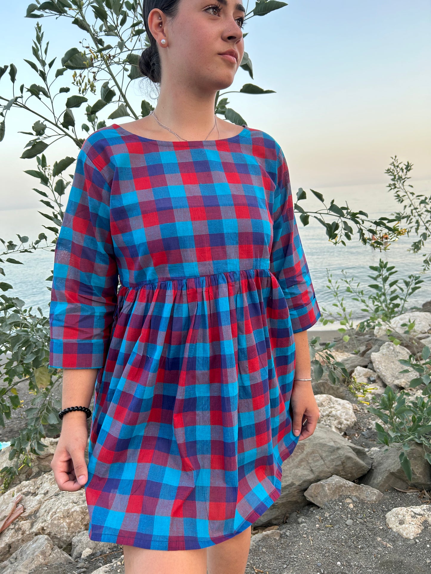 cotton check tunic or dress