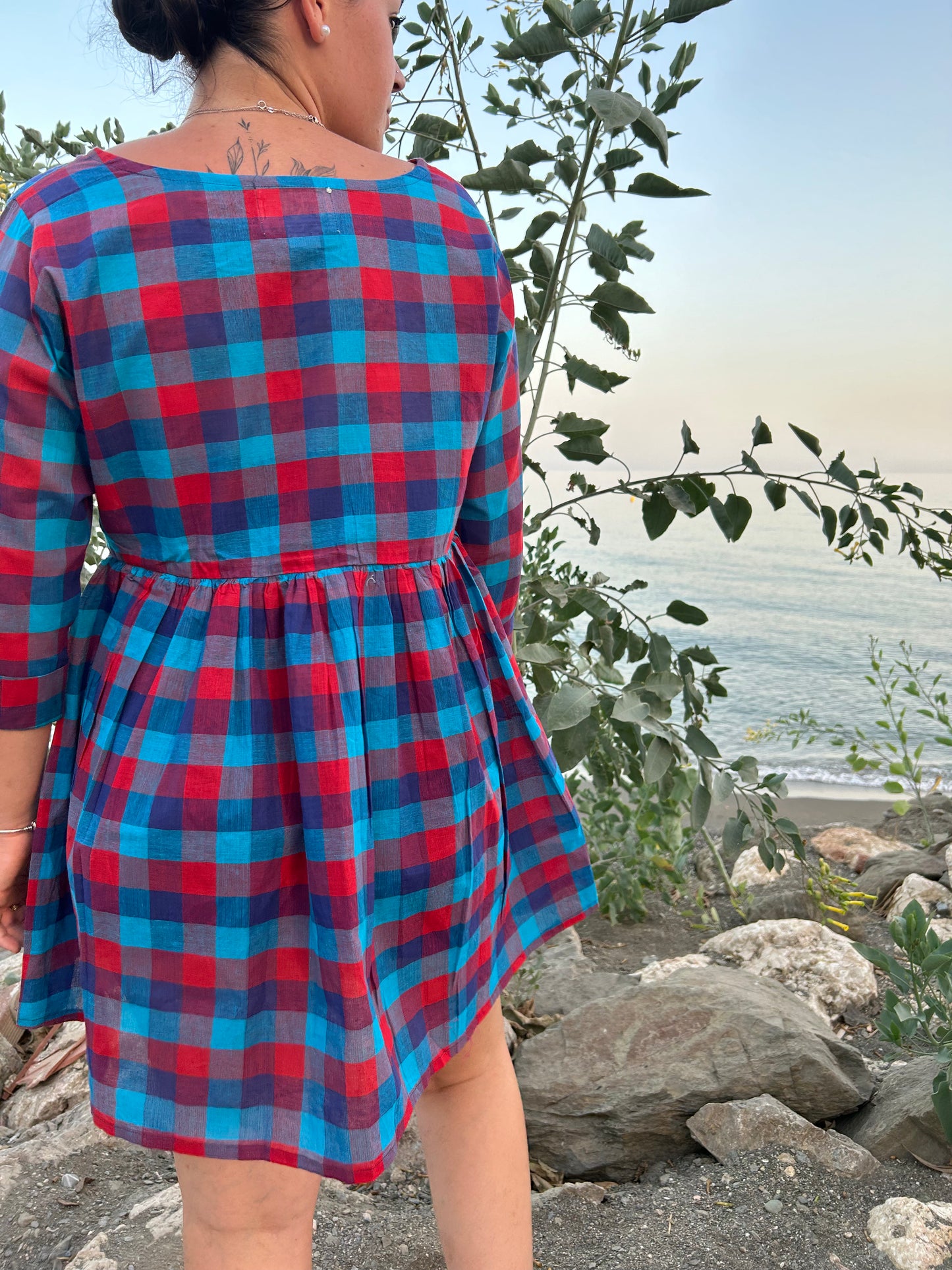 cotton check tunic or dress