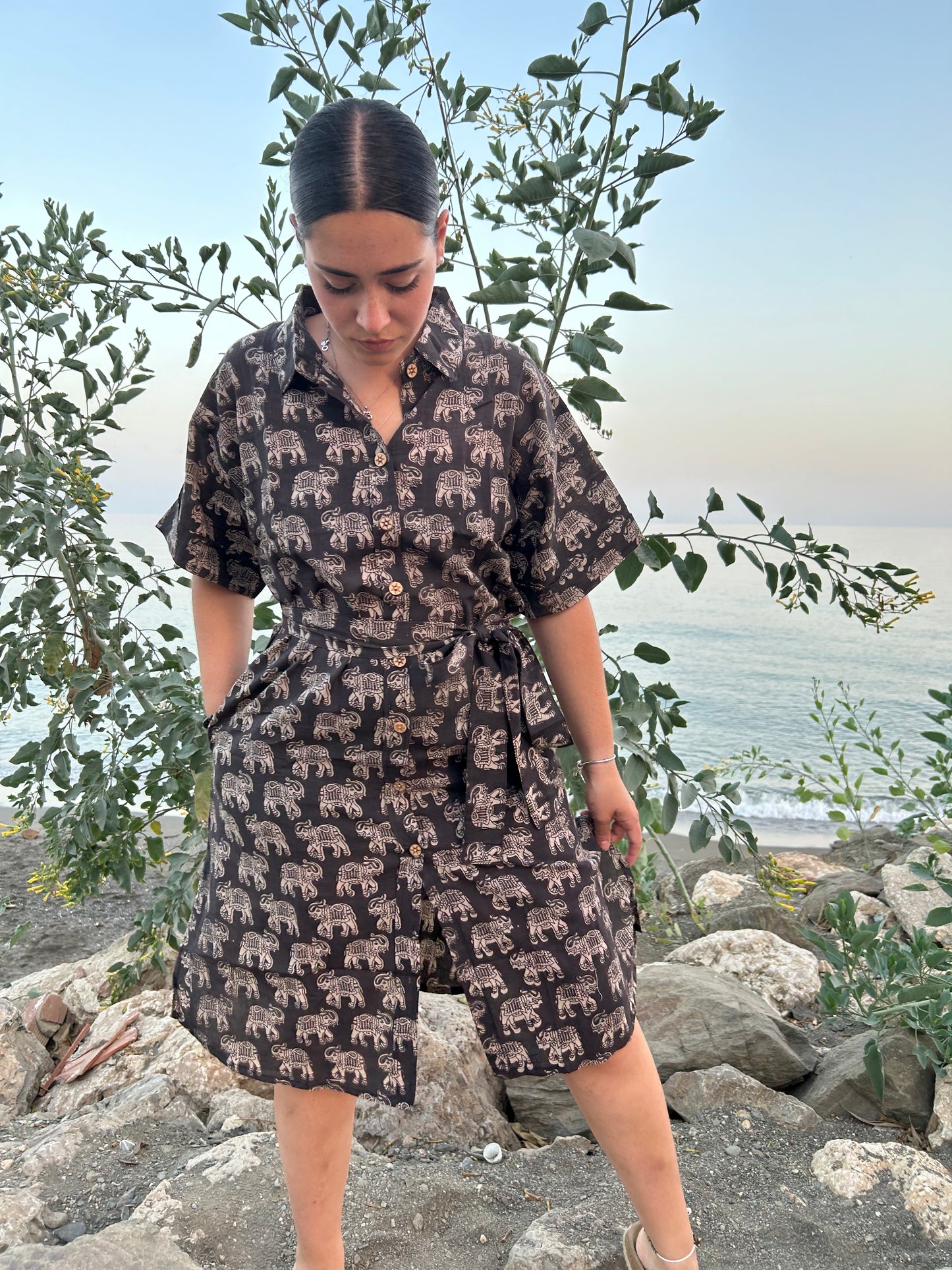 Elephant cotton dress