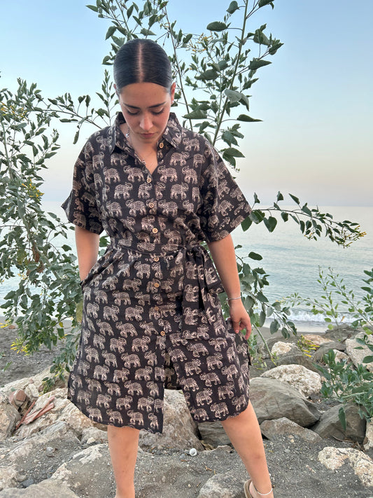 Elephant cotton dress
