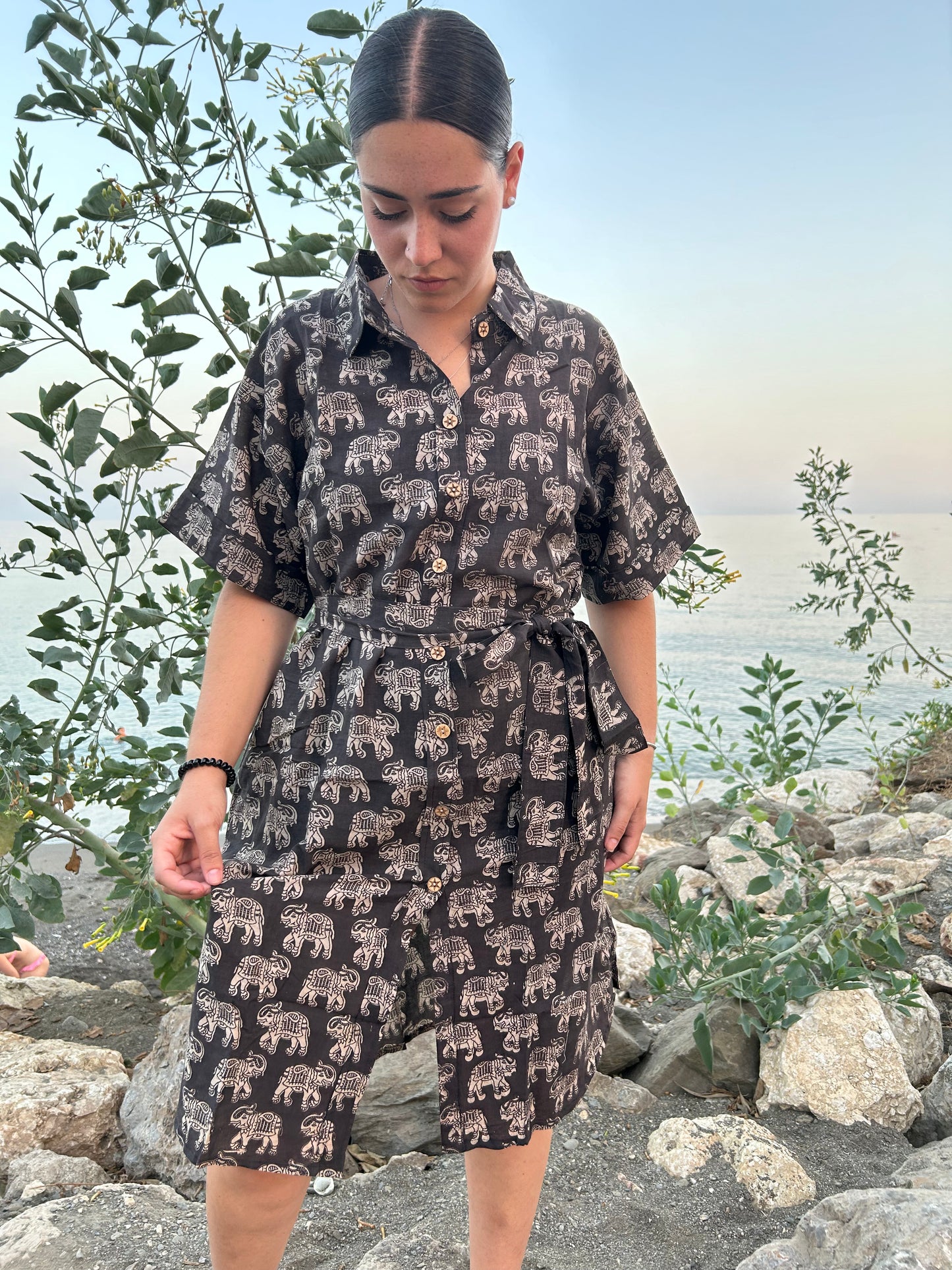 Elephant cotton dress