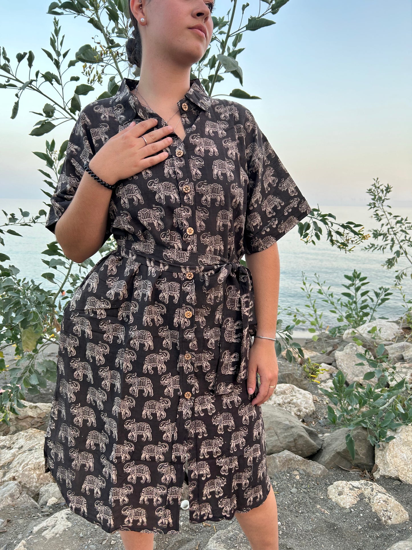 Elephant cotton dress