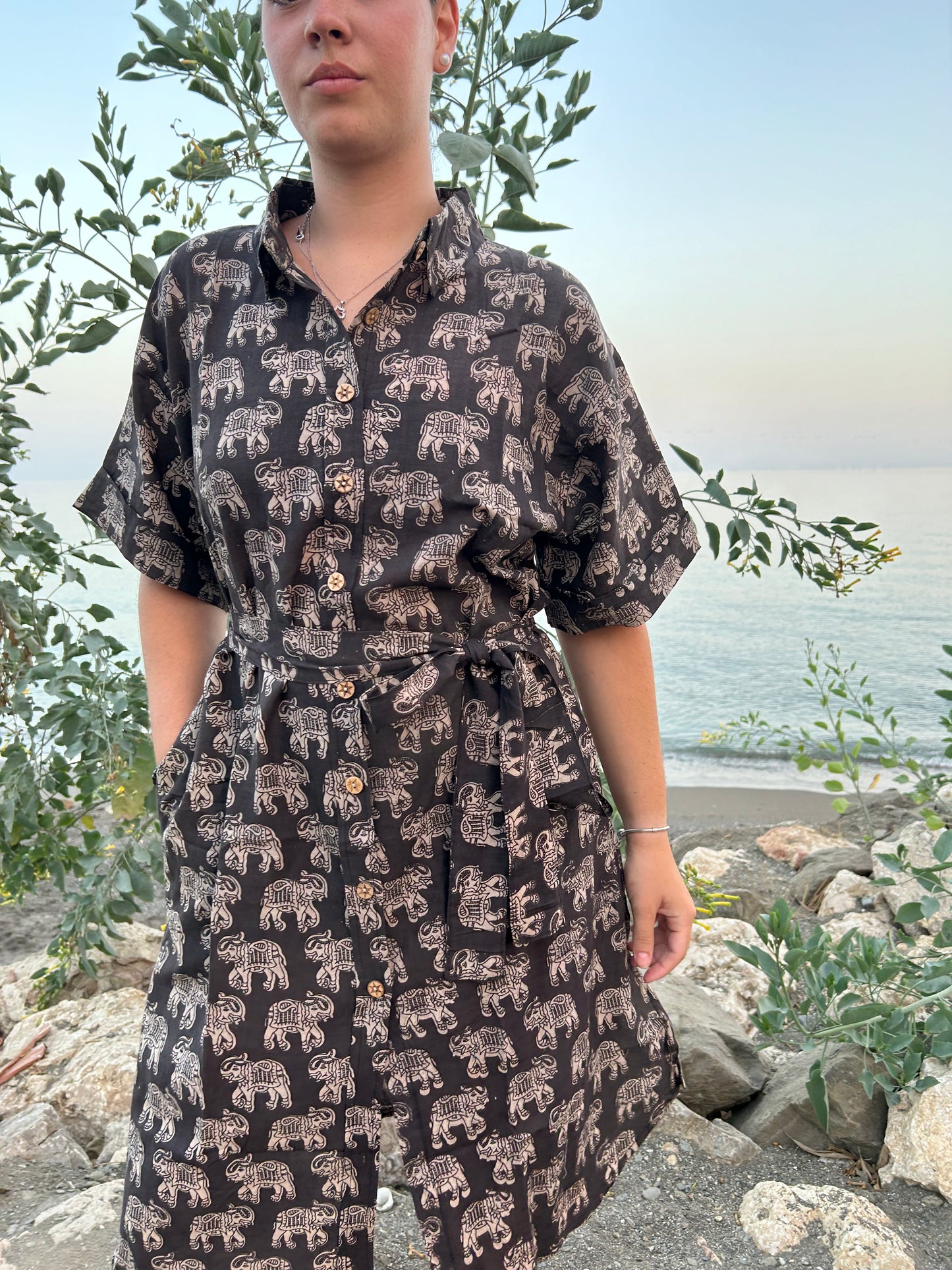 Elephant cotton dress
