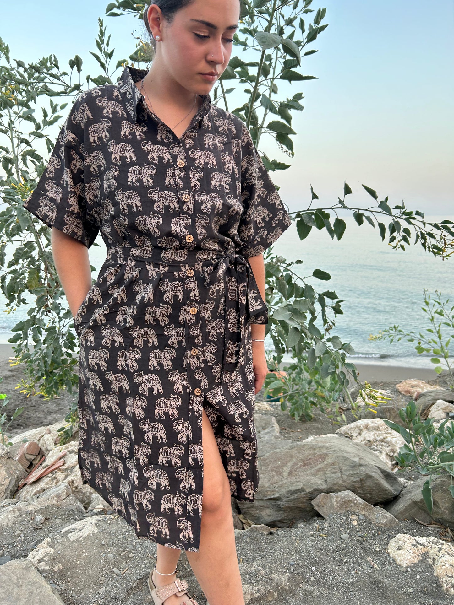 Elephant cotton dress