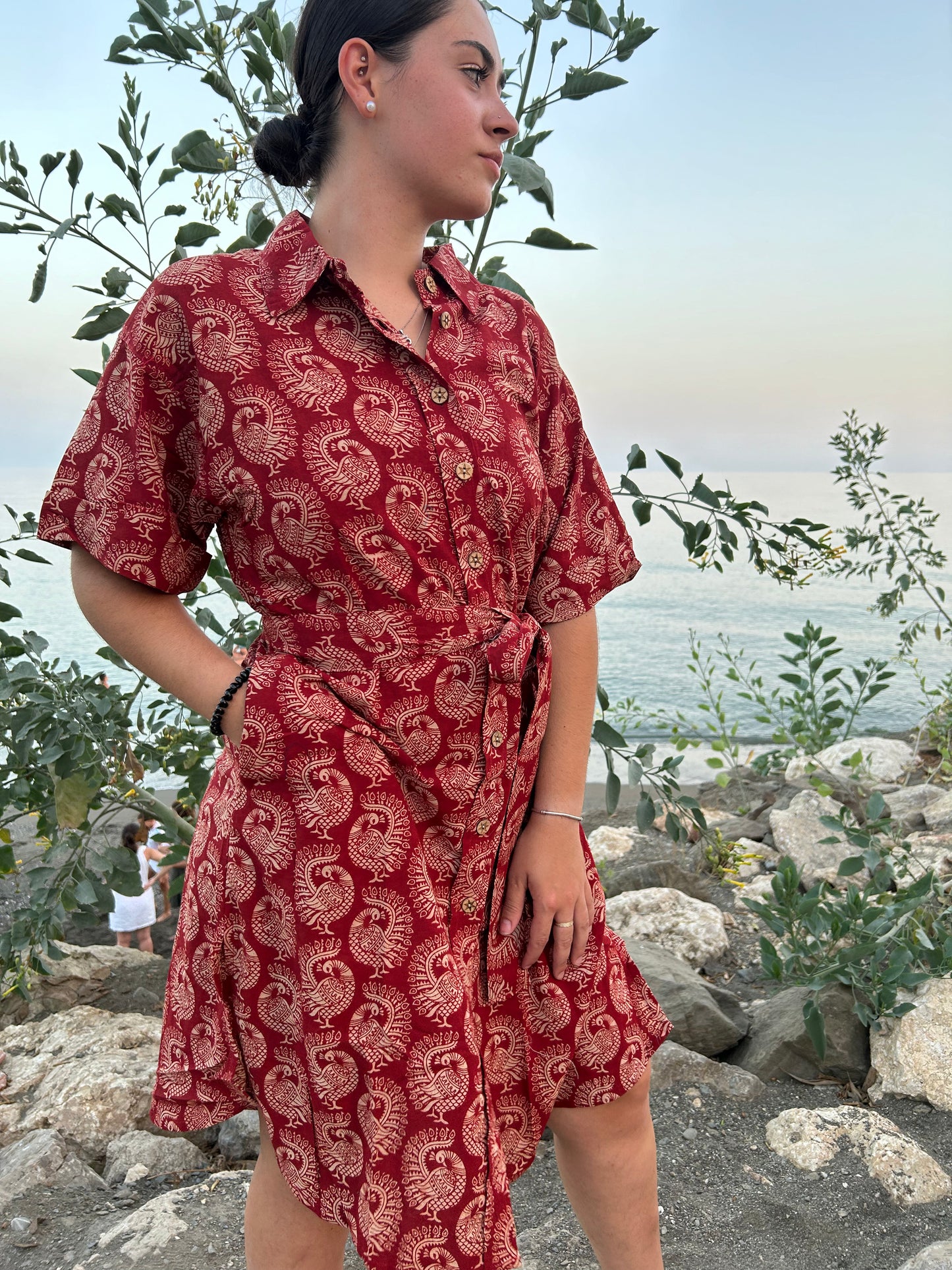 Red Peacock cotton shirtdress