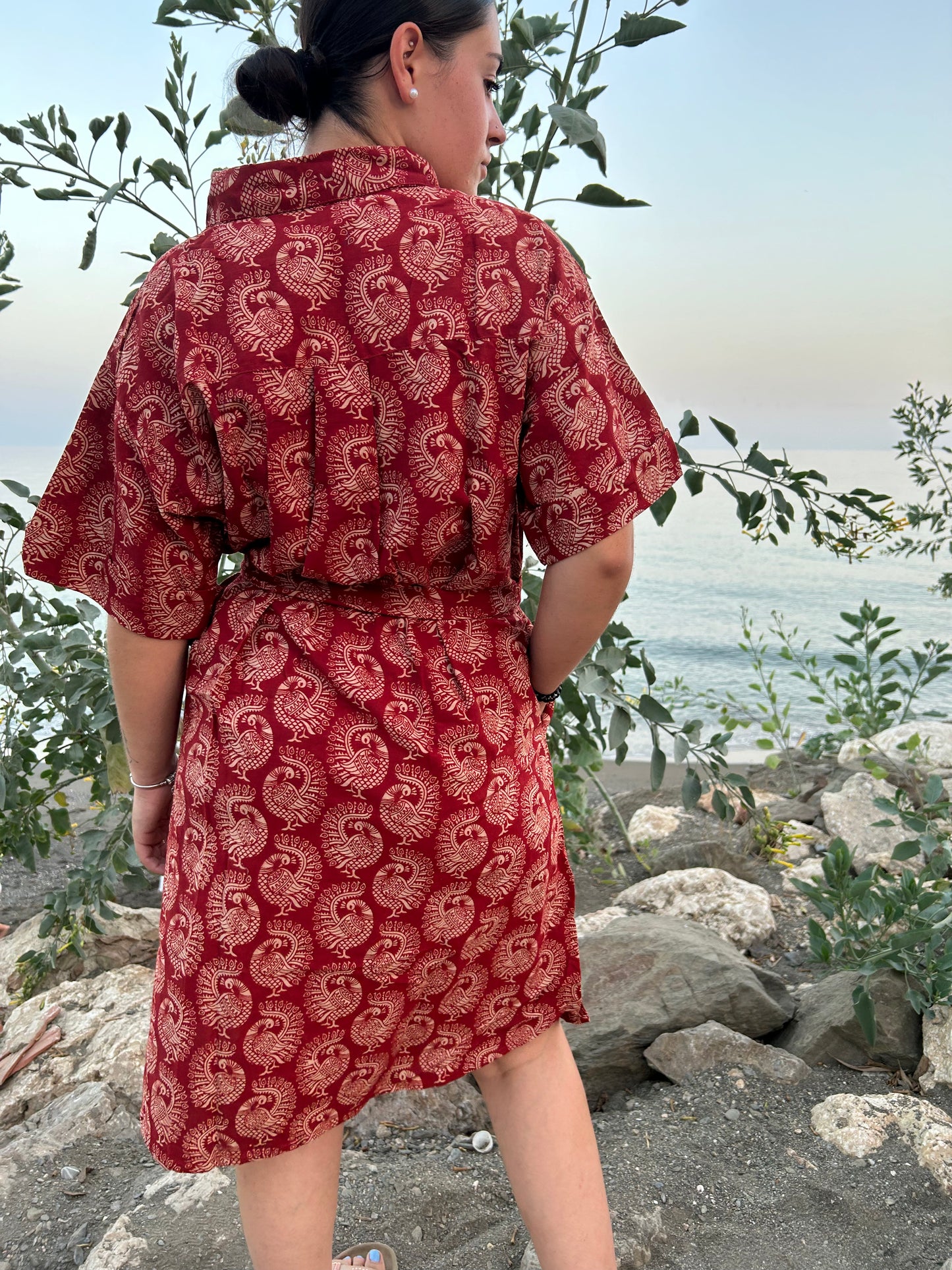Red Peacock cotton shirtdress