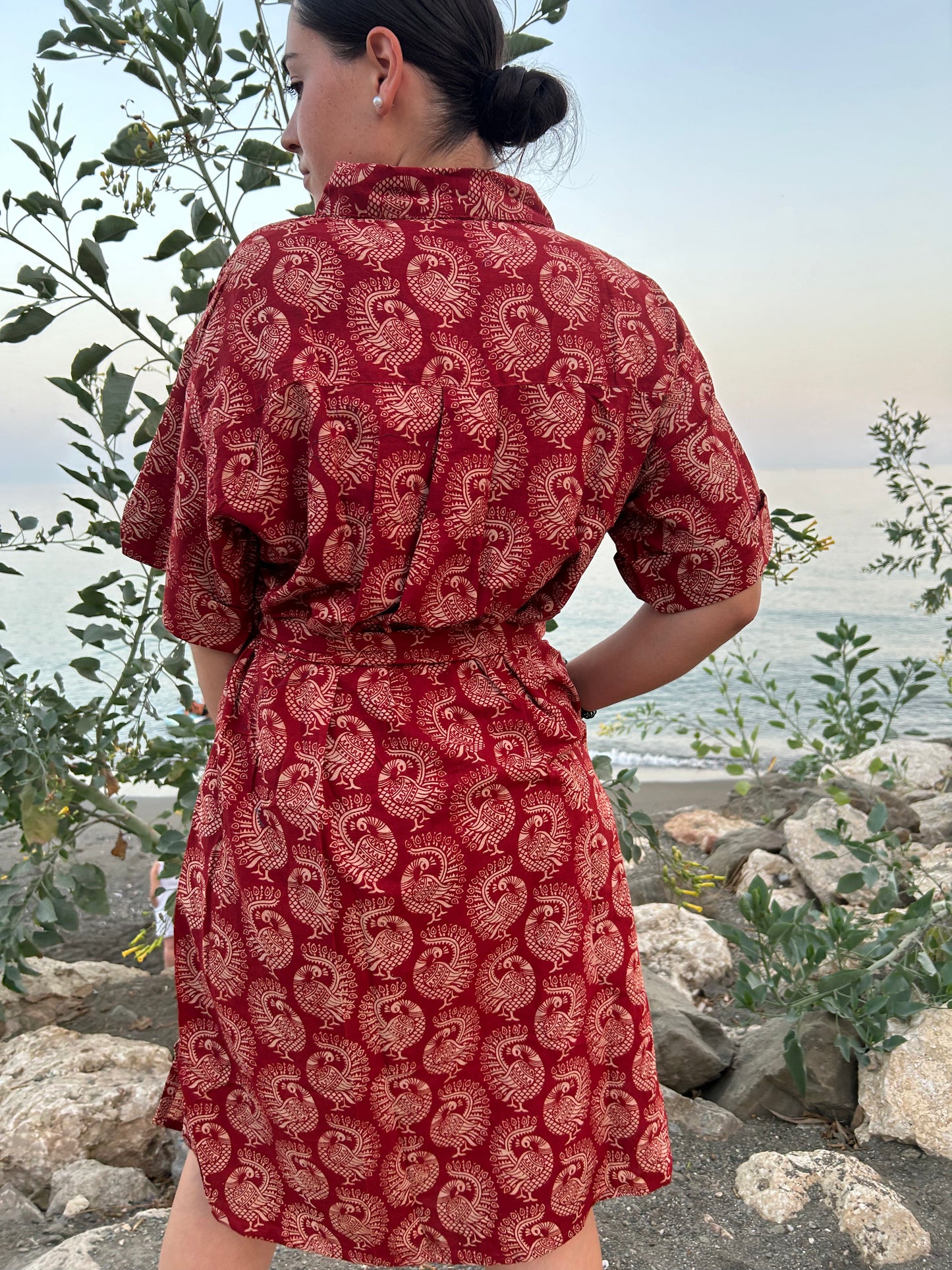 Red Peacock cotton shirtdress
