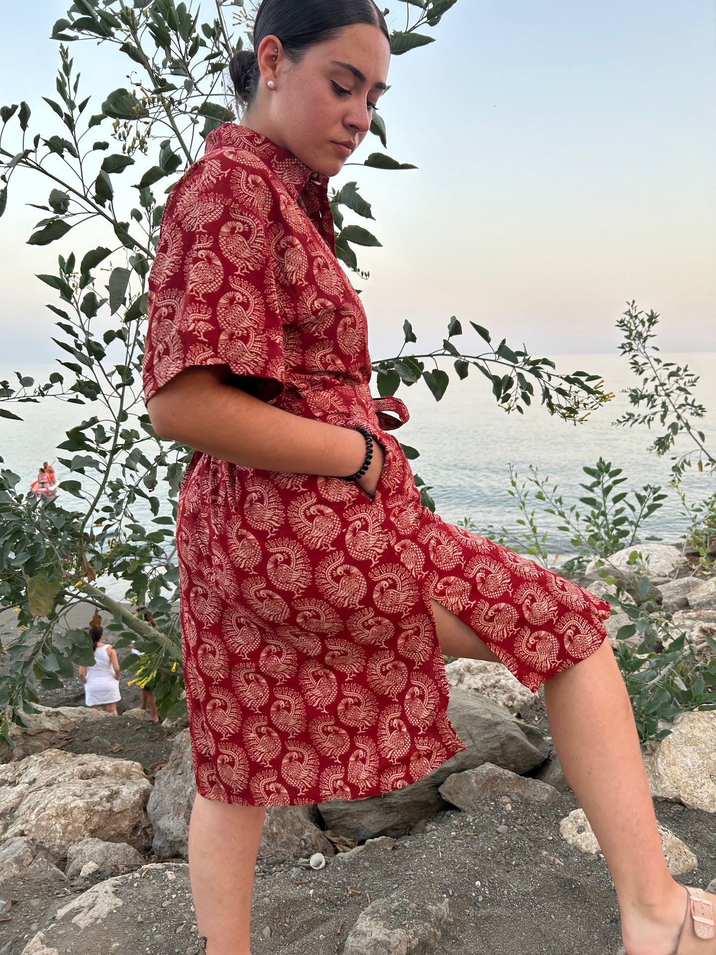 Red Peacock cotton shirtdress