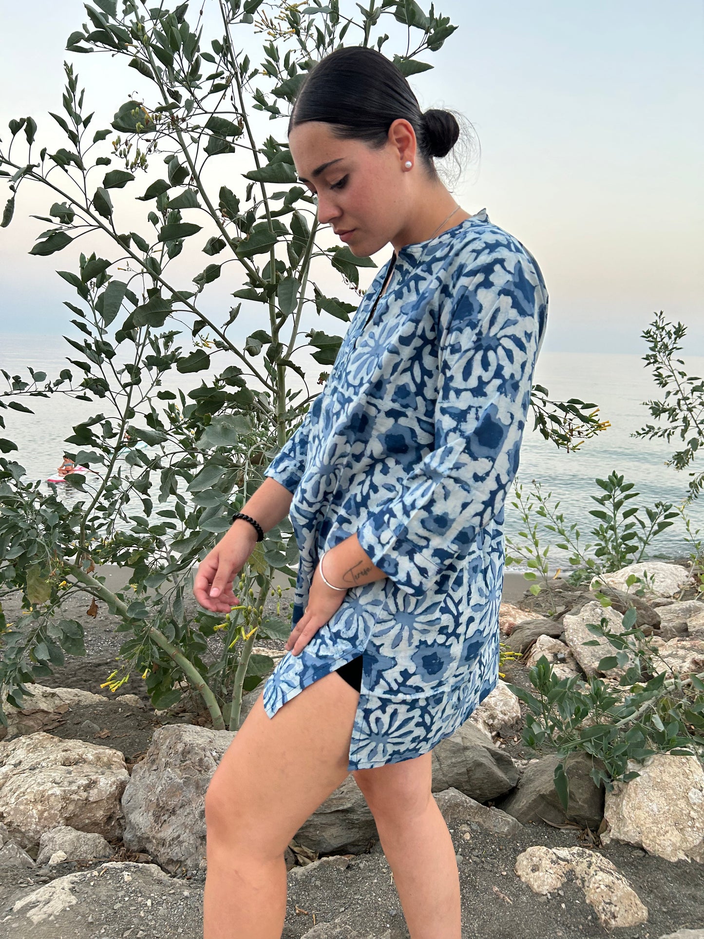 Indigo organic cotton tunic