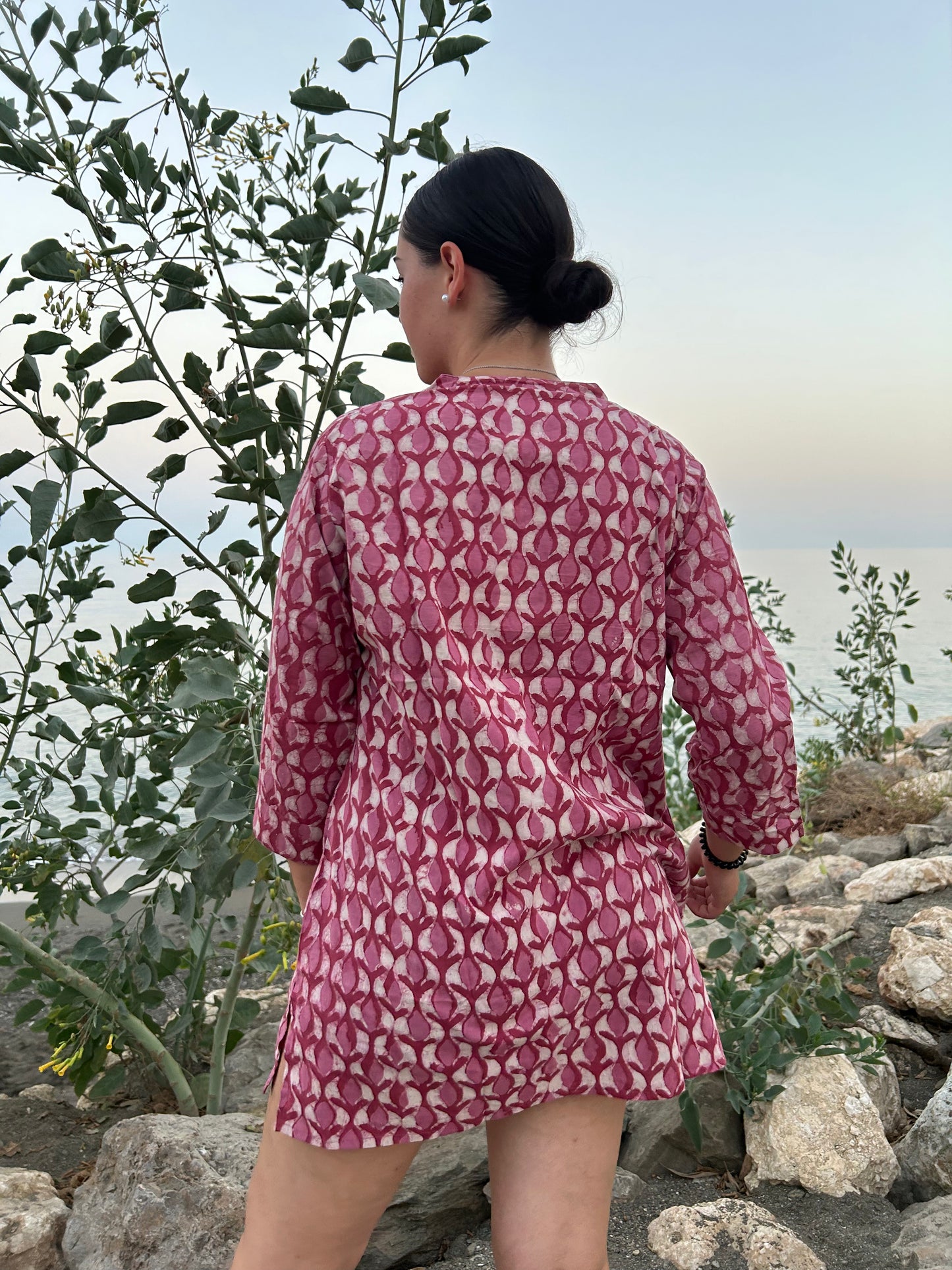 handmade pink cotton tunic