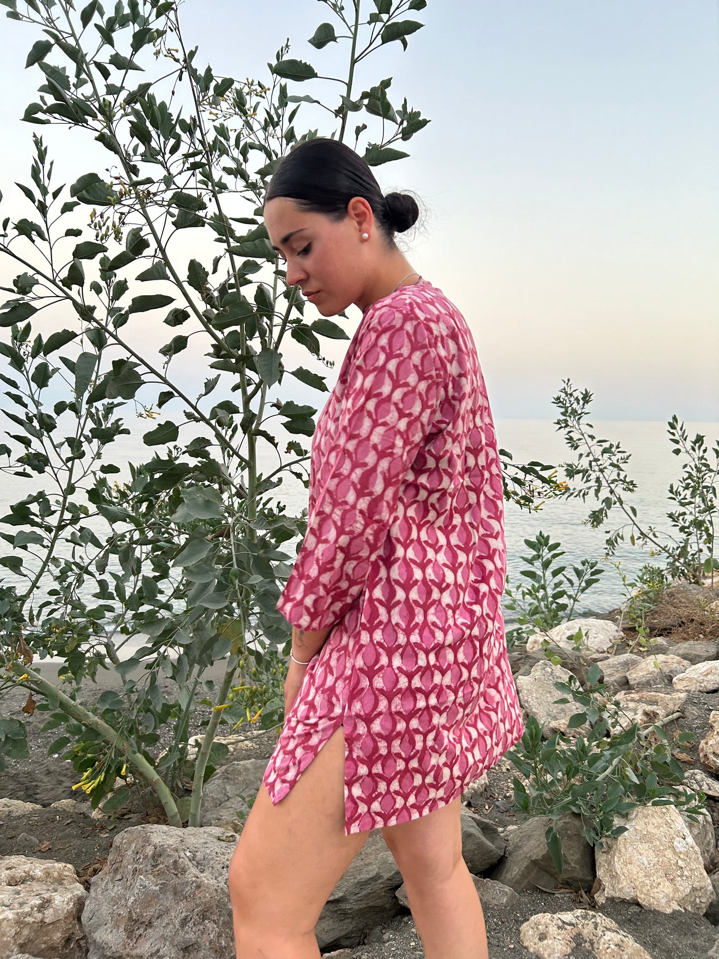 handmade pink cotton tunic