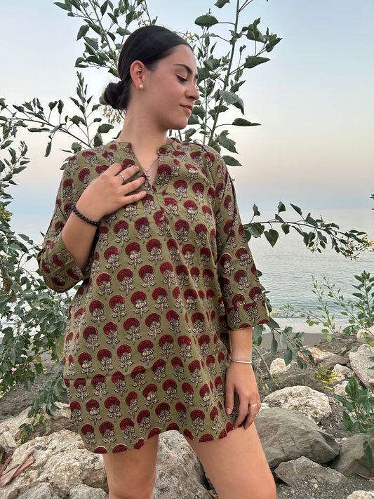 Green cotton tunic