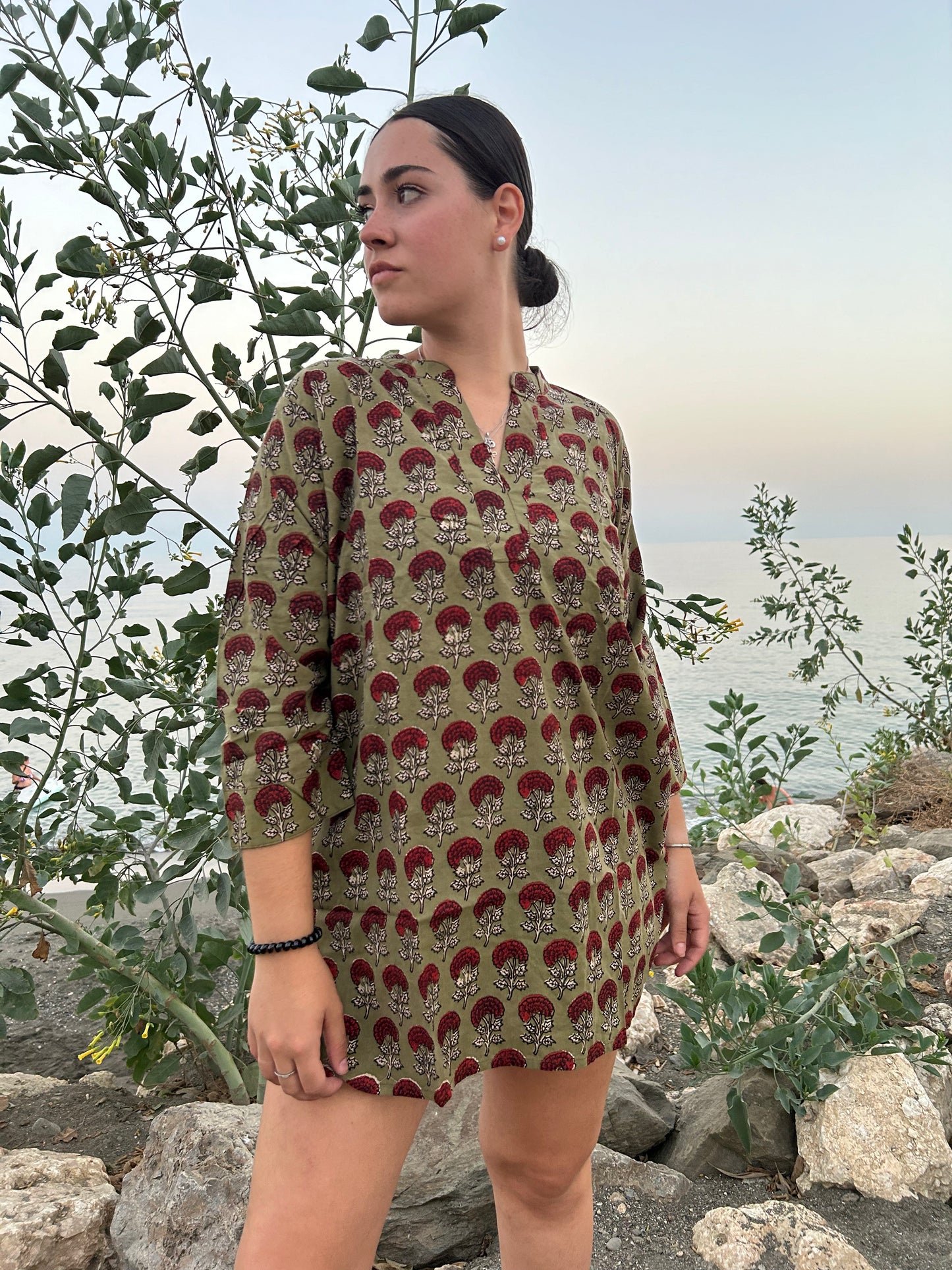 Green cotton tunic