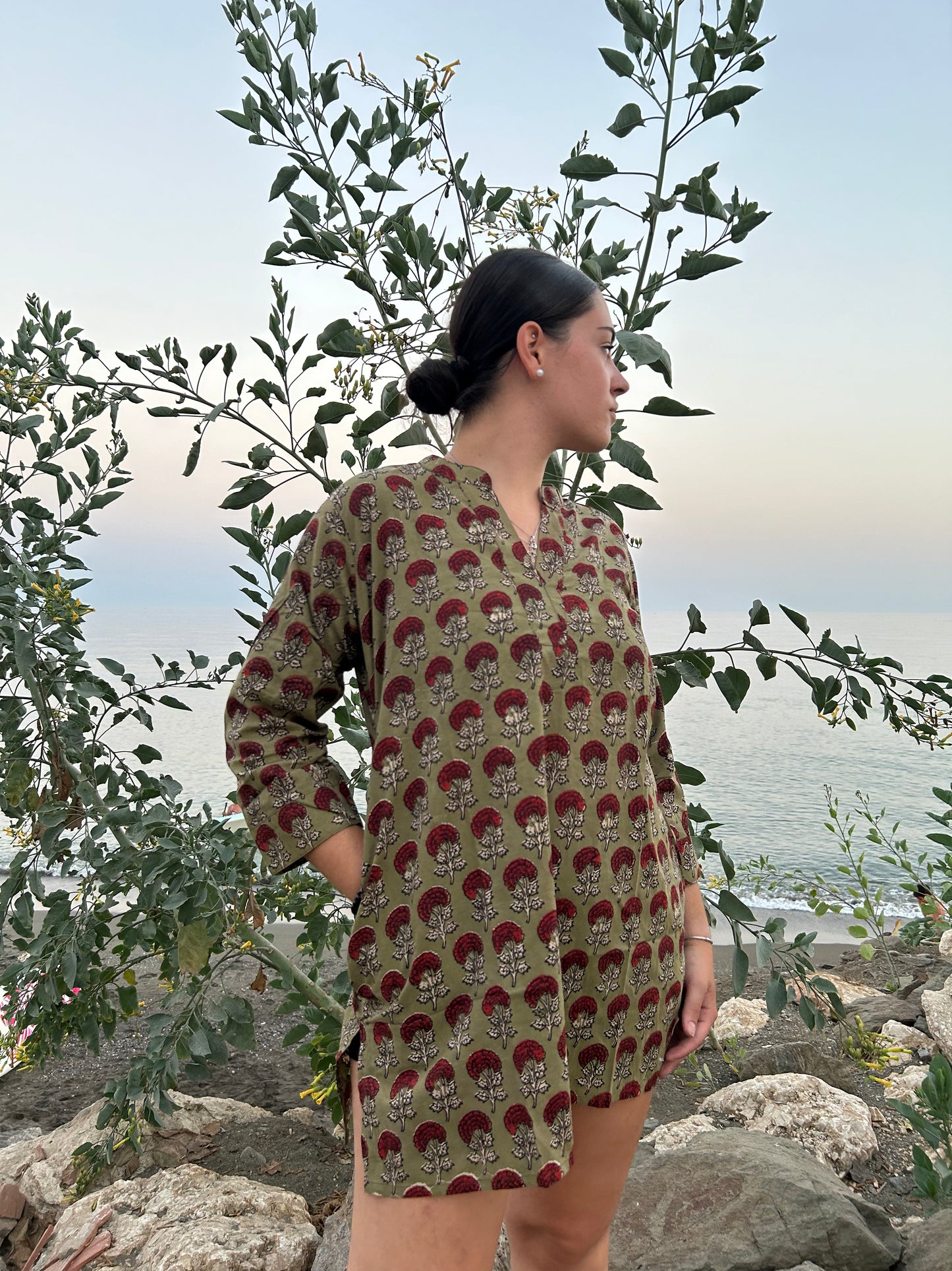 Green cotton tunic
