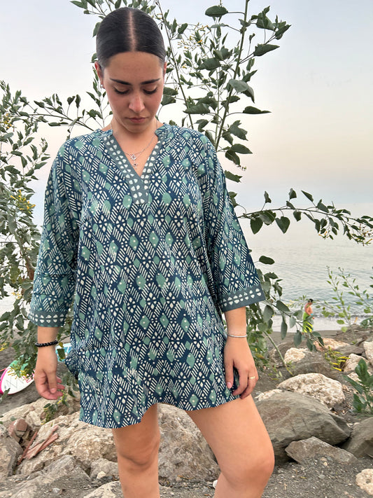 Green cotton tunic