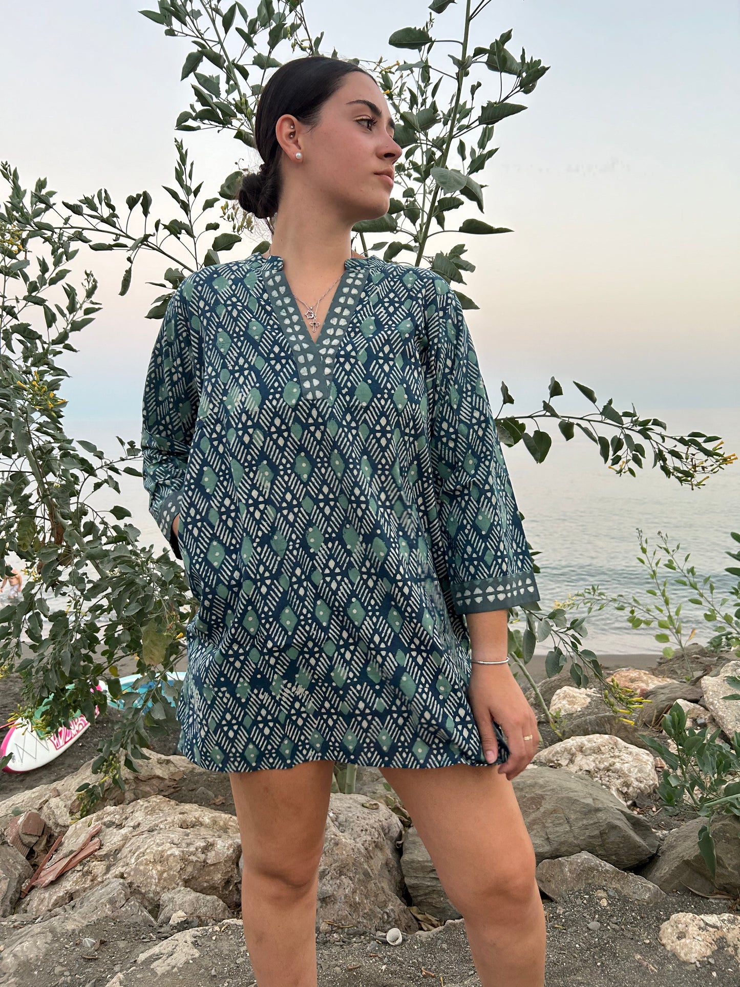 Green cotton tunic