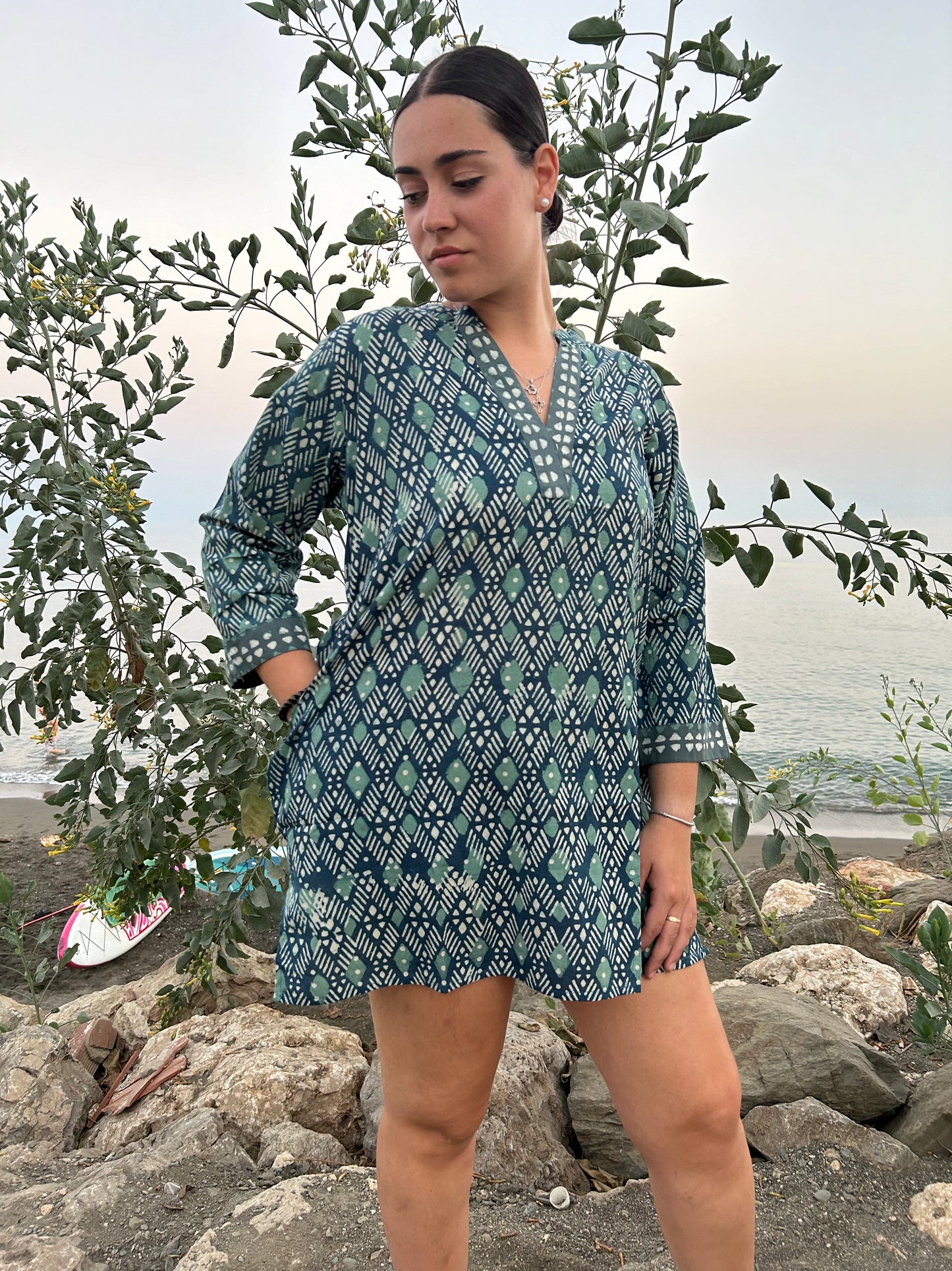 Green cotton tunic