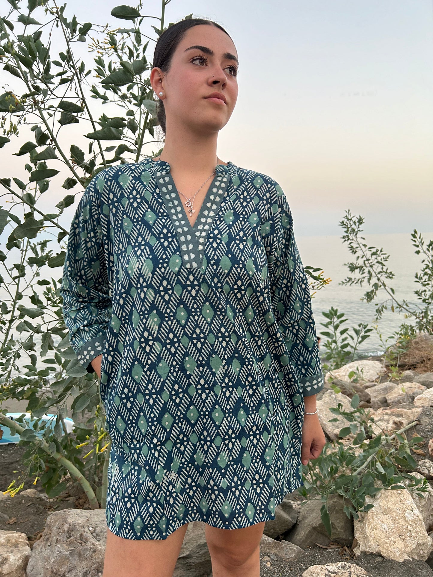 Green cotton tunic