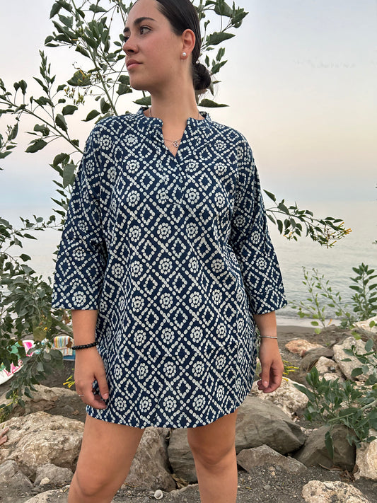 indigo organic tunic