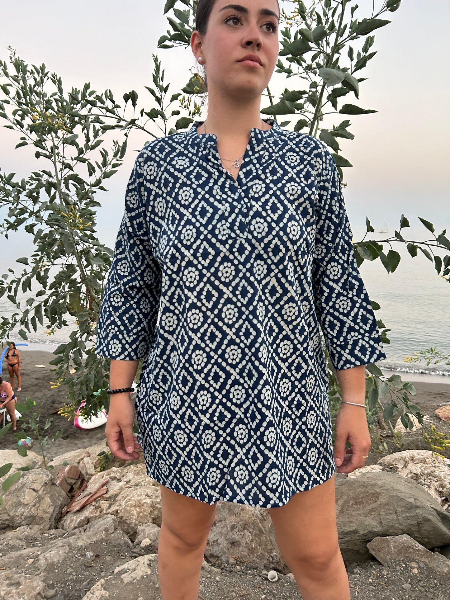 indigo organic tunic