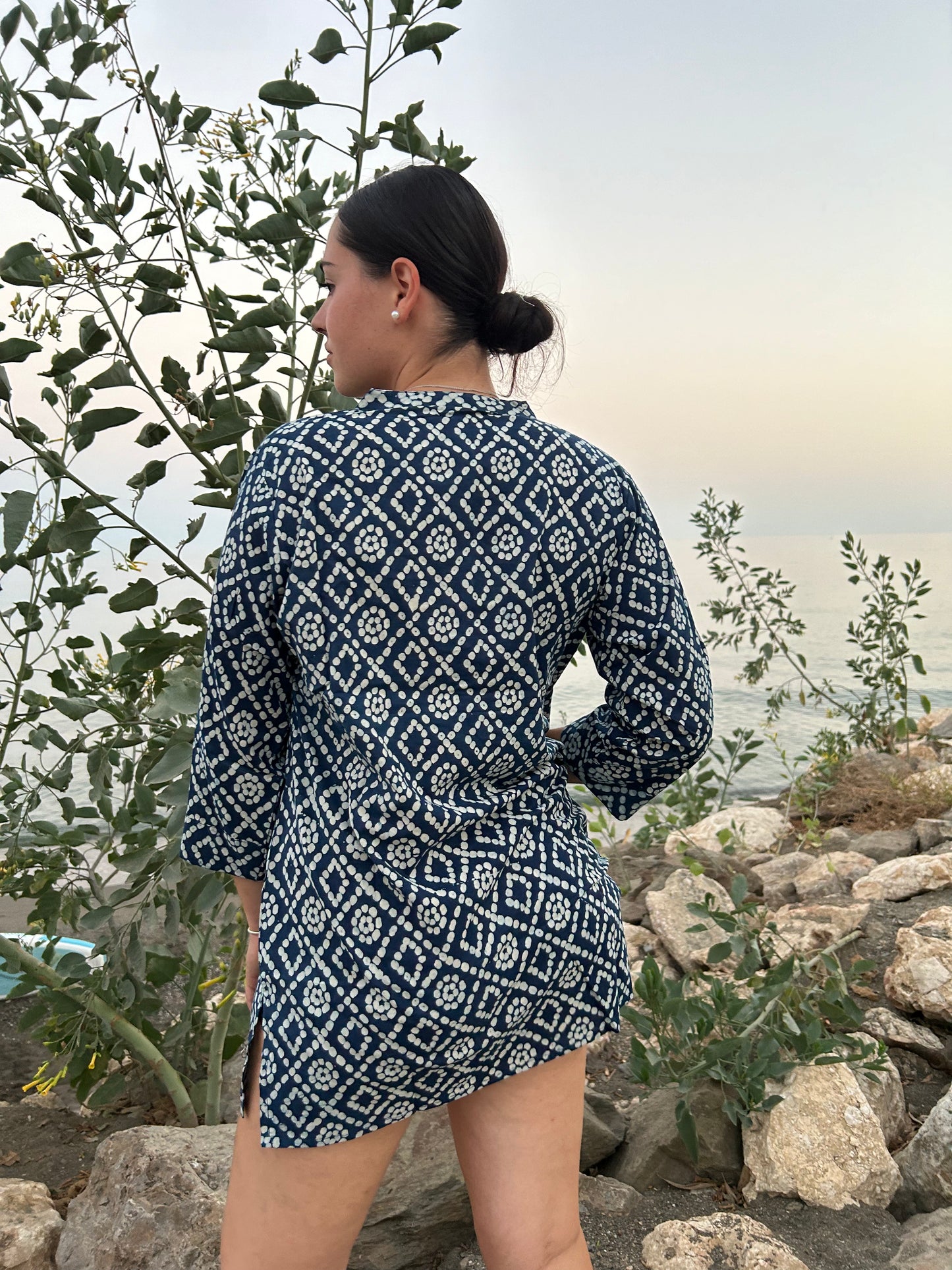 indigo organic tunic