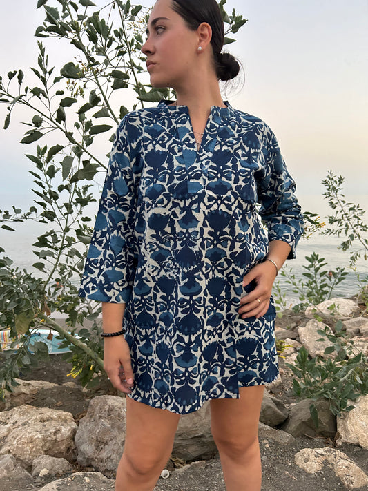indigo organic tunic