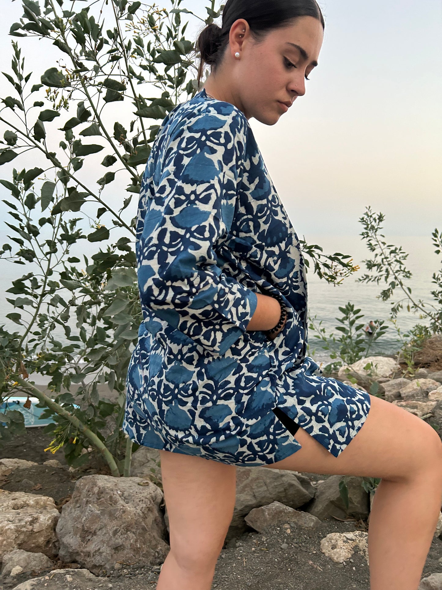 indigo organic tunic