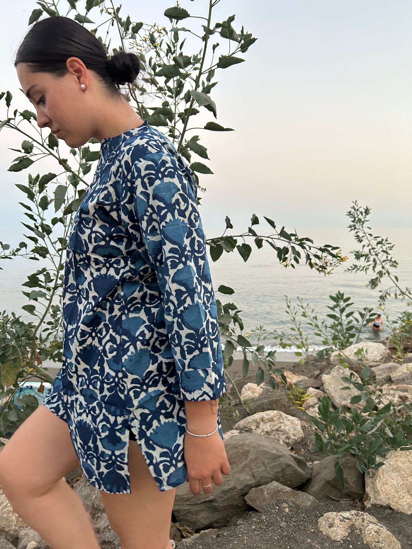 indigo organic tunic