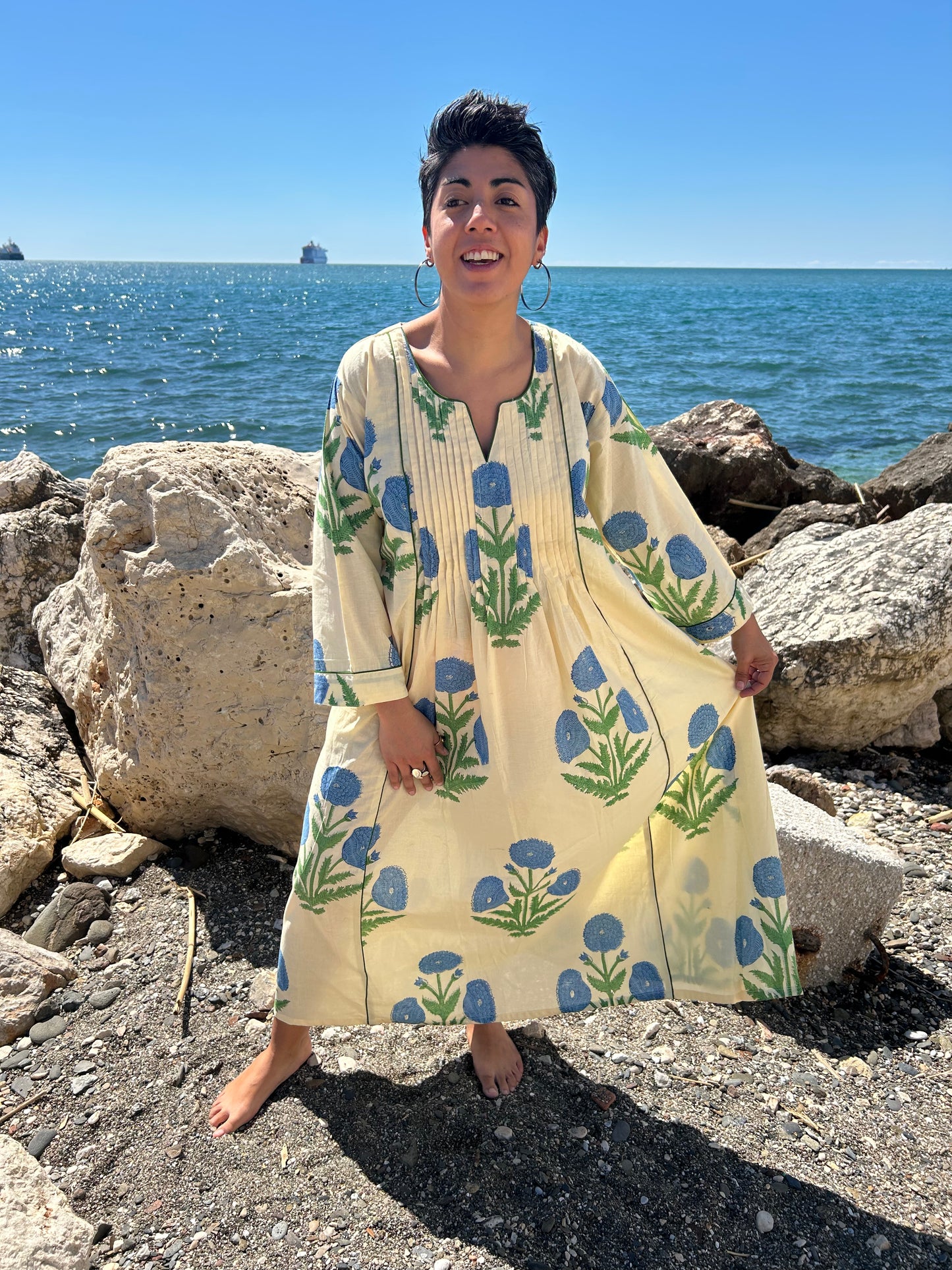 cotton pleated dress