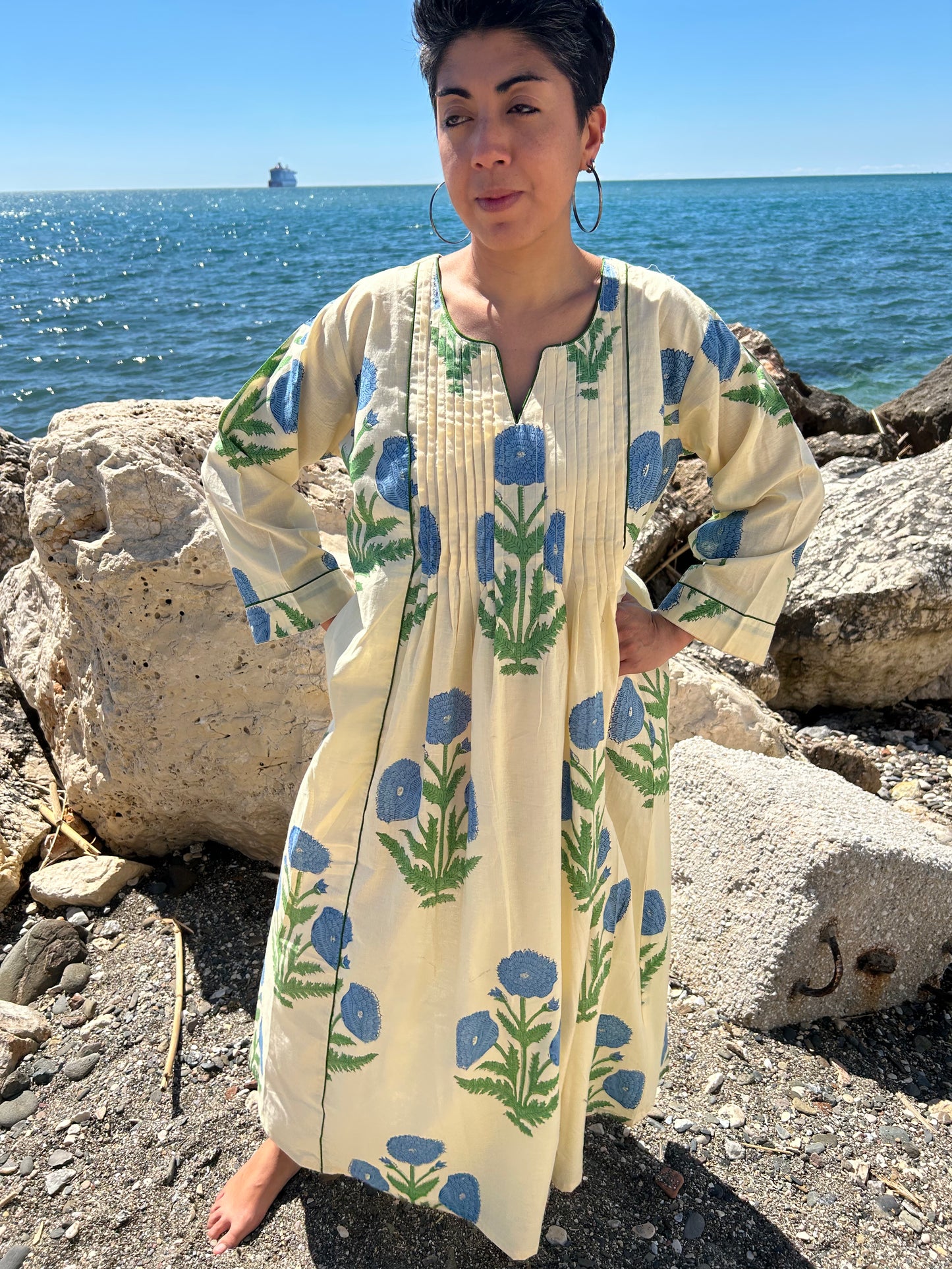 cotton pleated dress