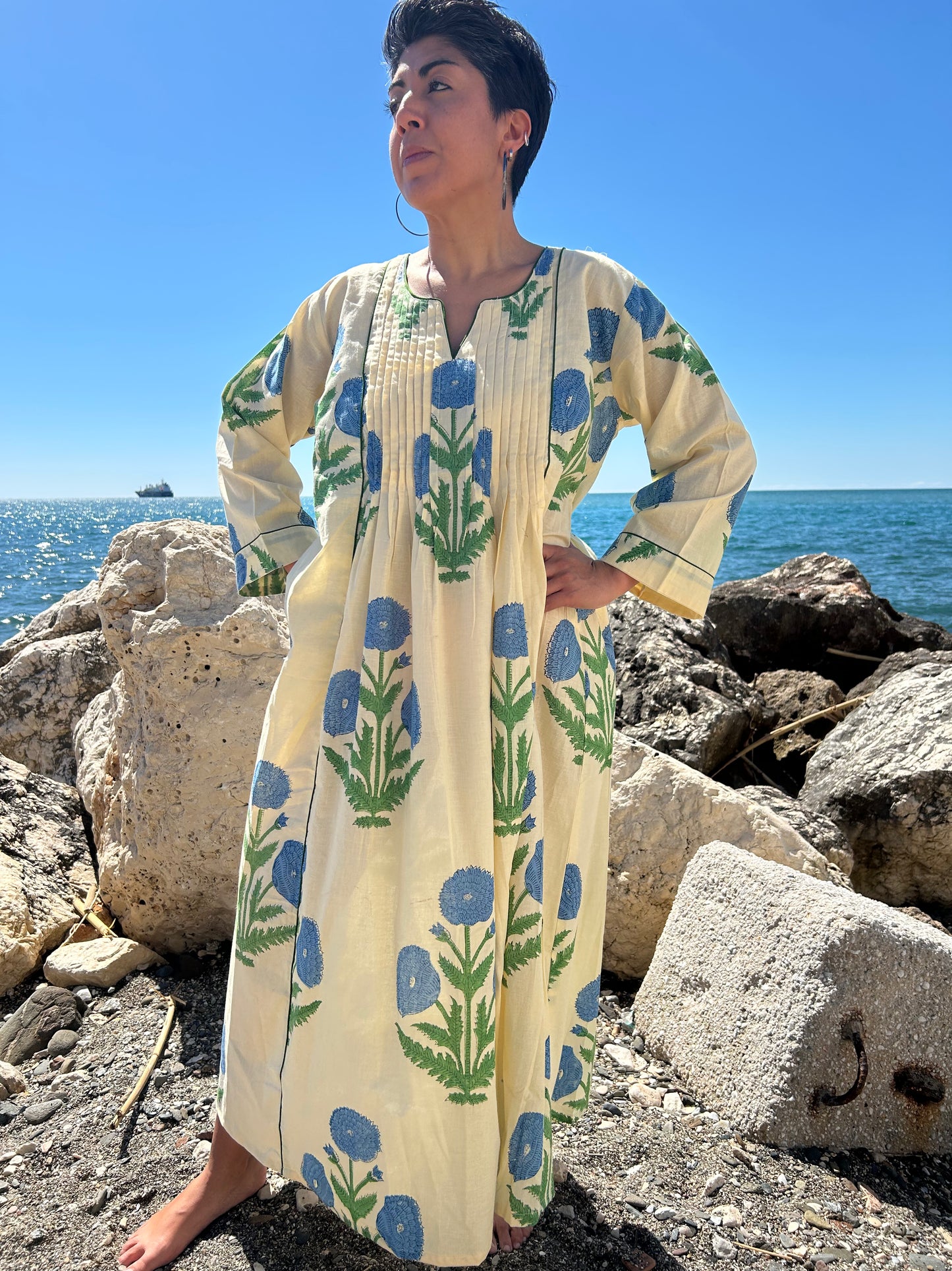 cotton pleated dress