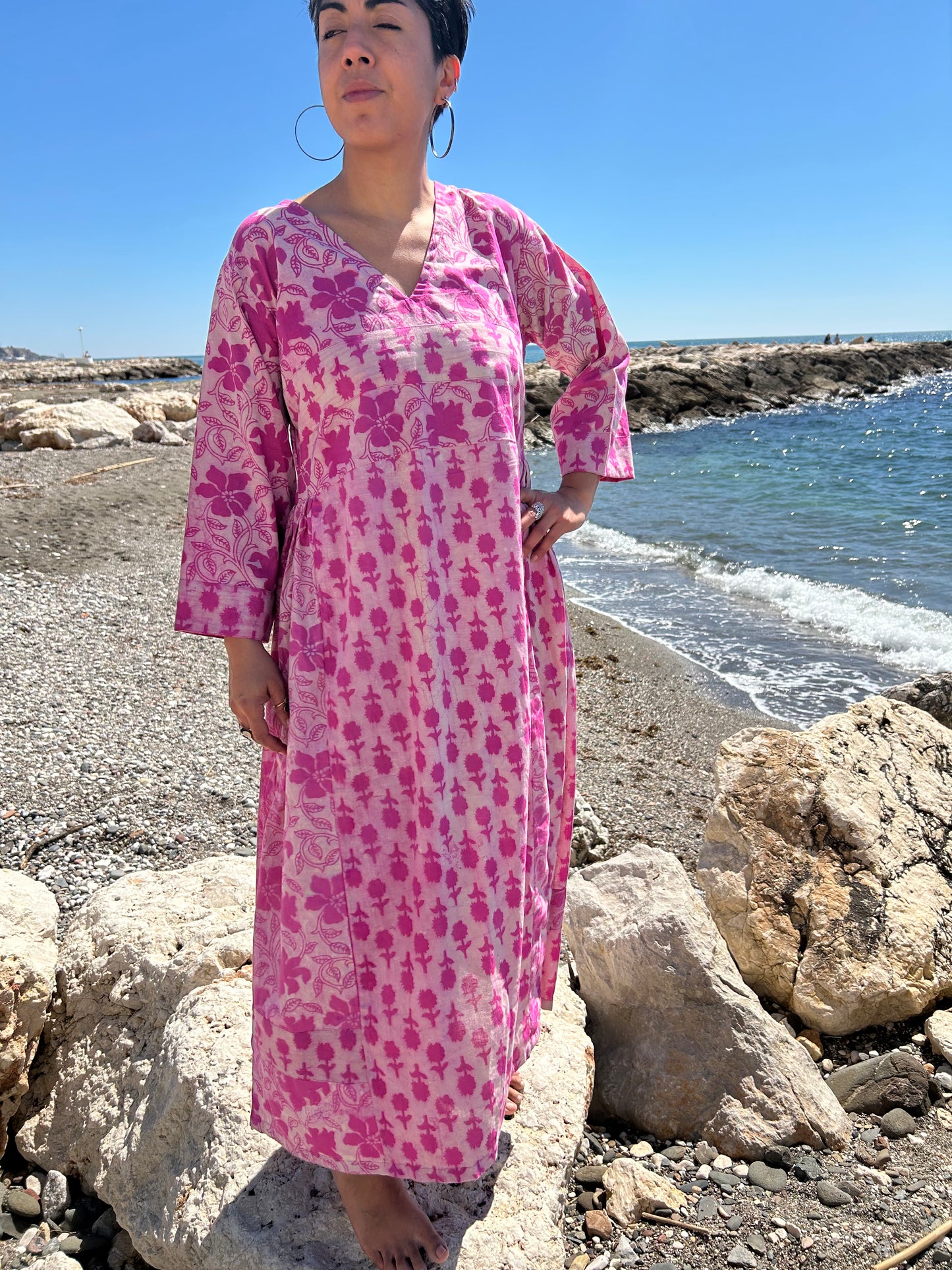 Pink or orange cotton dress