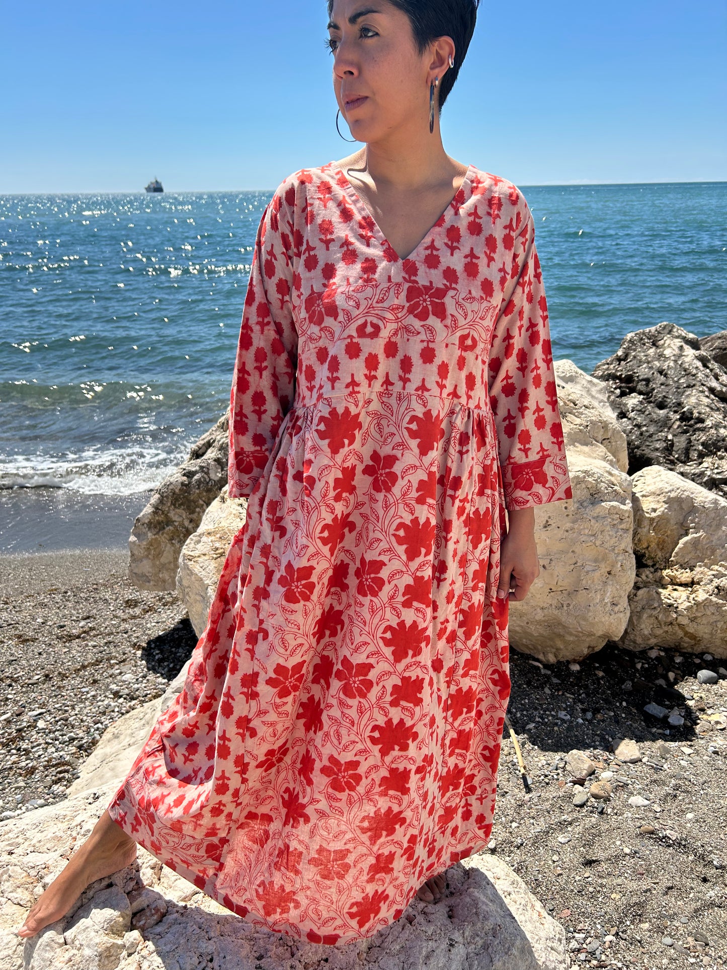 Pink or orange cotton dress