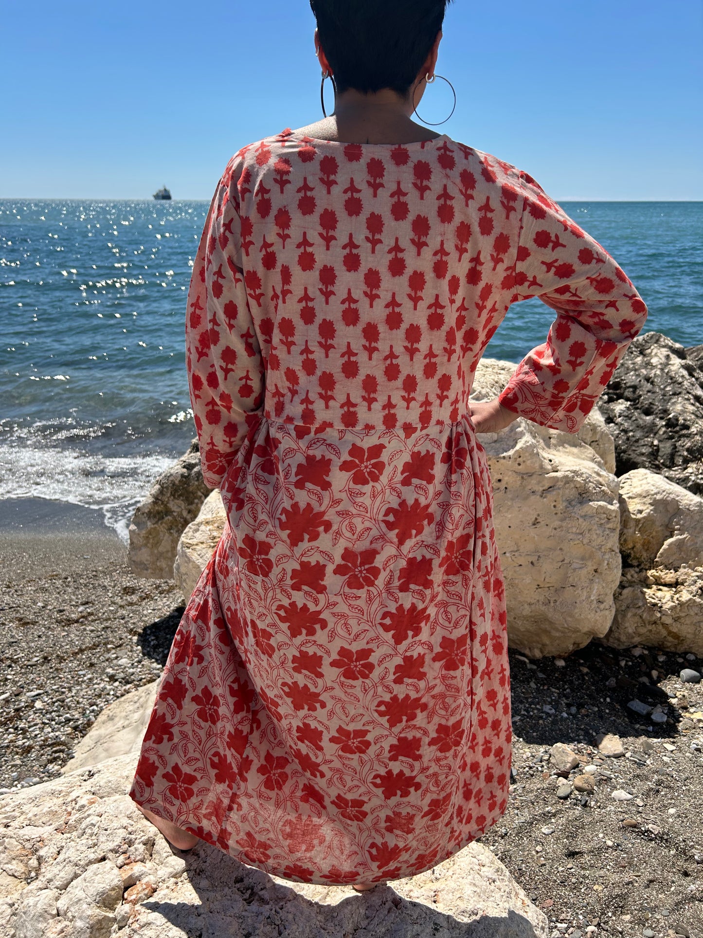 Pink or orange cotton dress